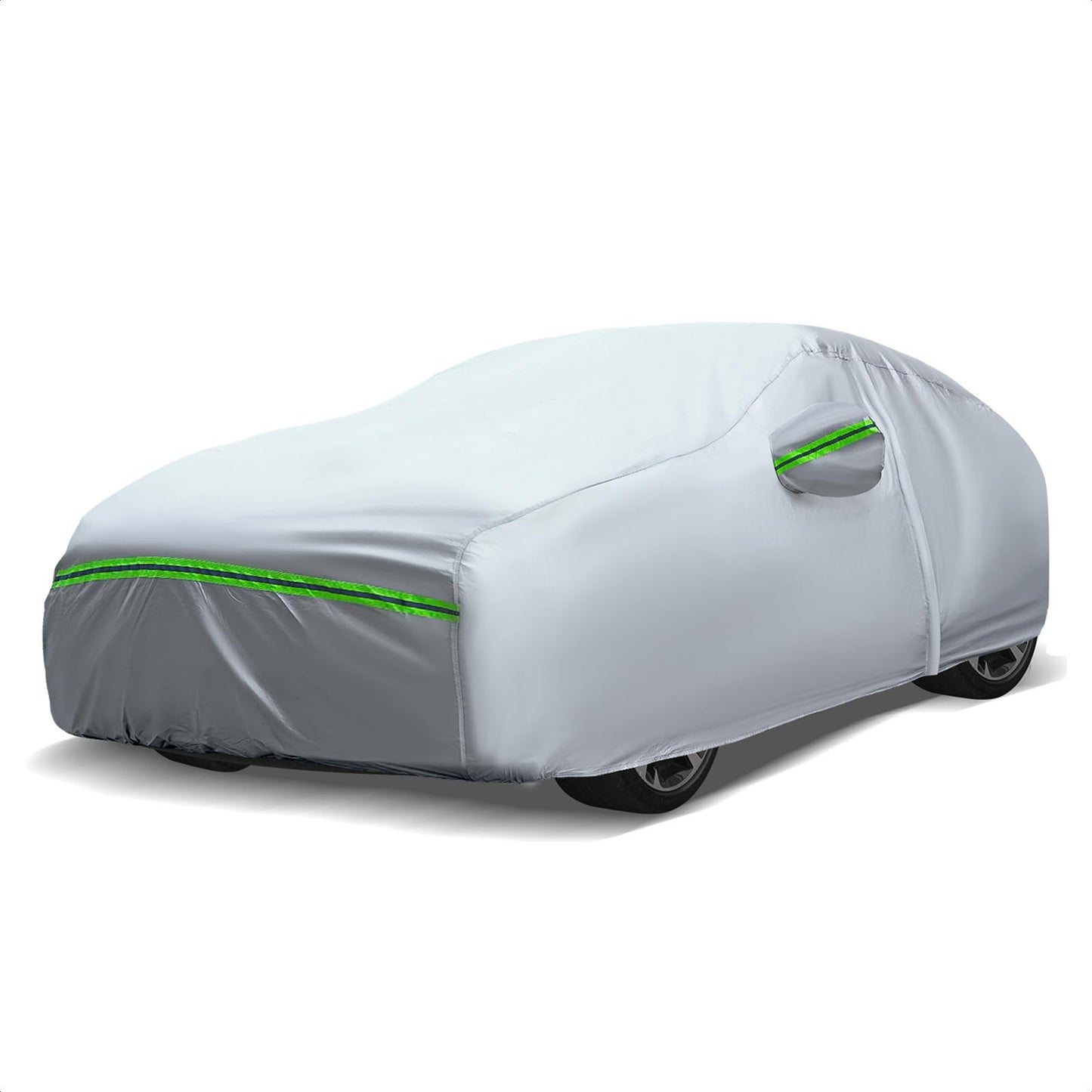 6-Layers Premium MPV Car Cover Waterproof All Weather Weatherproof UV Sun Protection Snow Dust Storm Resistant Outdoor Exterior Custom Form-Fit Full Padded Car Cover with Straps 199"-210" K17