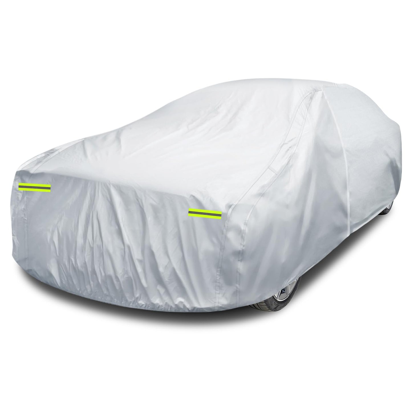 6 Layers SUV Car Cover Waterproof All Weather for Automobiles, Size A5 with Zipper & Cotton Universal Fit for Buick Encore, Chevrolet Trax, Ford Escape (Up to 181inch), Silver