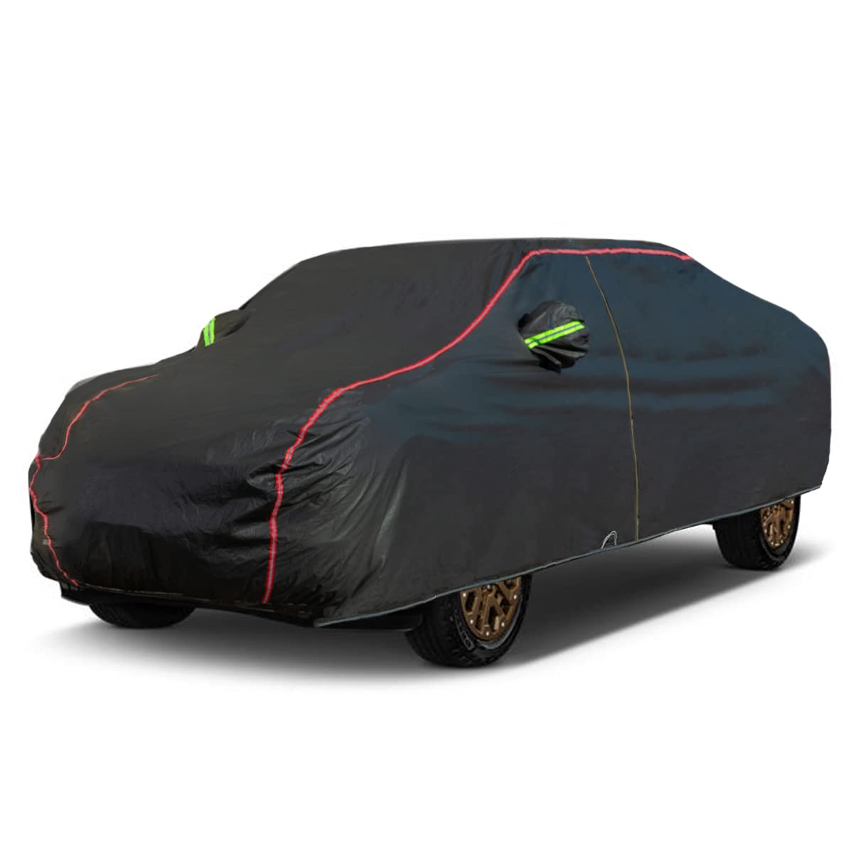 6-Layers Premium MPV Car Cover Waterproof All Weather Weatherproof UV Sun Protection Snow Dust Storm Resistant Outdoor Exterior Custom Form-Fit Full Padded Car Cover with Straps 199"-210" K17