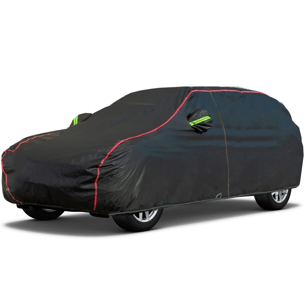 6-Layers Premium MPV Car Cover Waterproof All Weather Weatherproof UV Sun Protection Snow Dust Storm Resistant Outdoor Exterior Custom Form-Fit Full Padded Car Cover with Straps 199"-210" K17