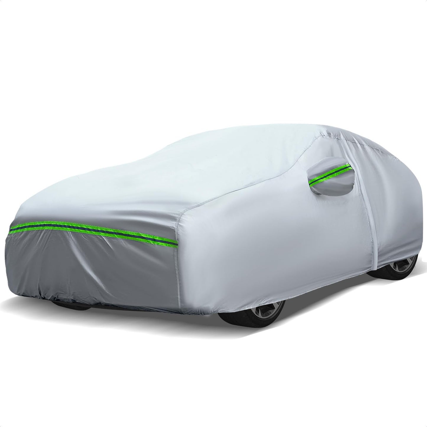 6-Layers Premium MPV Car Cover Waterproof All Weather Weatherproof UV Sun Protection Snow Dust Storm Resistant Outdoor Exterior Custom Form-Fit Full Padded Car Cover with Straps 199"-210" K17