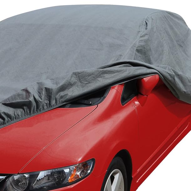 Motor Trend Breathable Lightweight Car Cover, Anti-Moisture Build-Up Water-Resistant Scratch-Resistant Travel-Friendly, Universal Fit for Cars SUVs Trucks Vans All-Weather Outdoor/Indoor, (L) 190" L