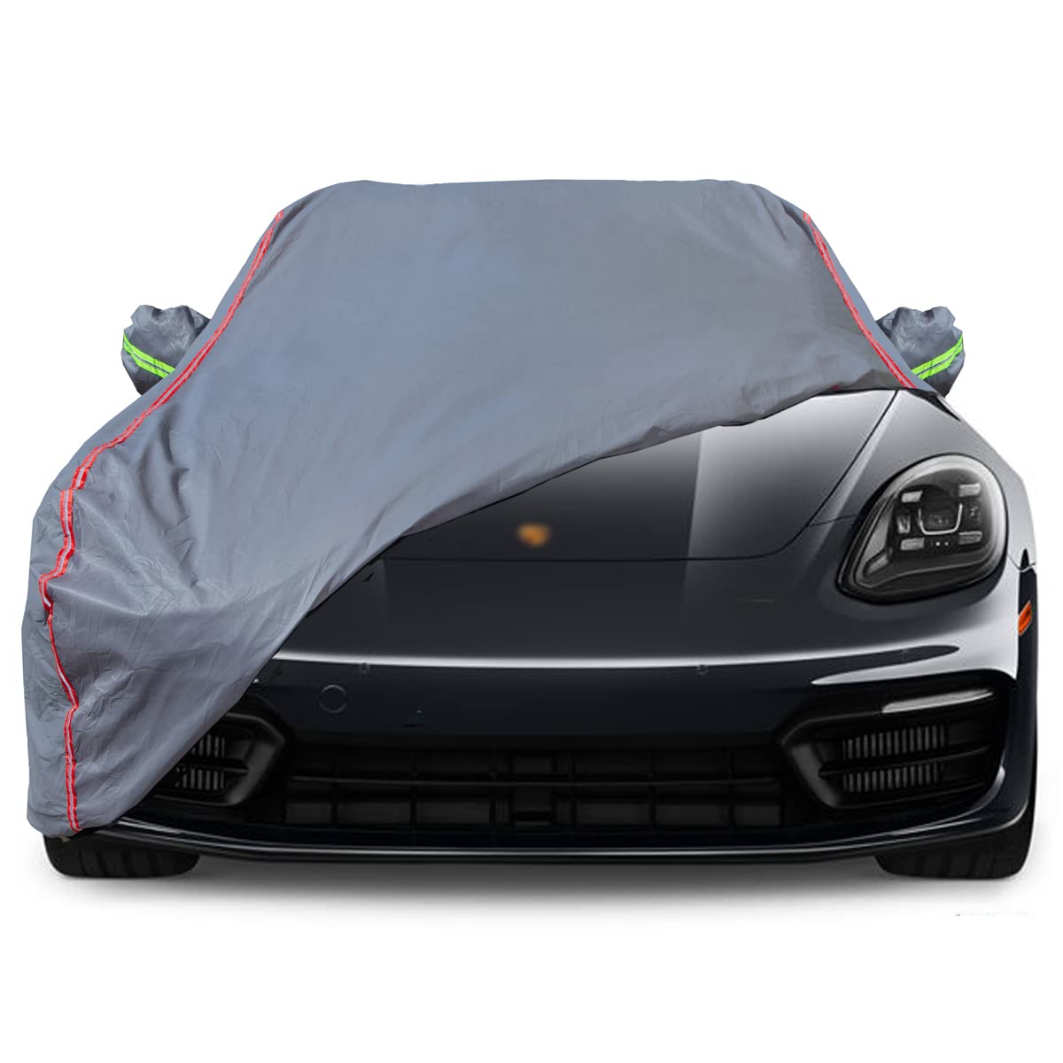 6-Layers Premium MPV Car Cover Waterproof All Weather Weatherproof UV Sun Protection Snow Dust Storm Resistant Outdoor Exterior Custom Form-Fit Full Padded Car Cover with Straps 199"-210" K17
