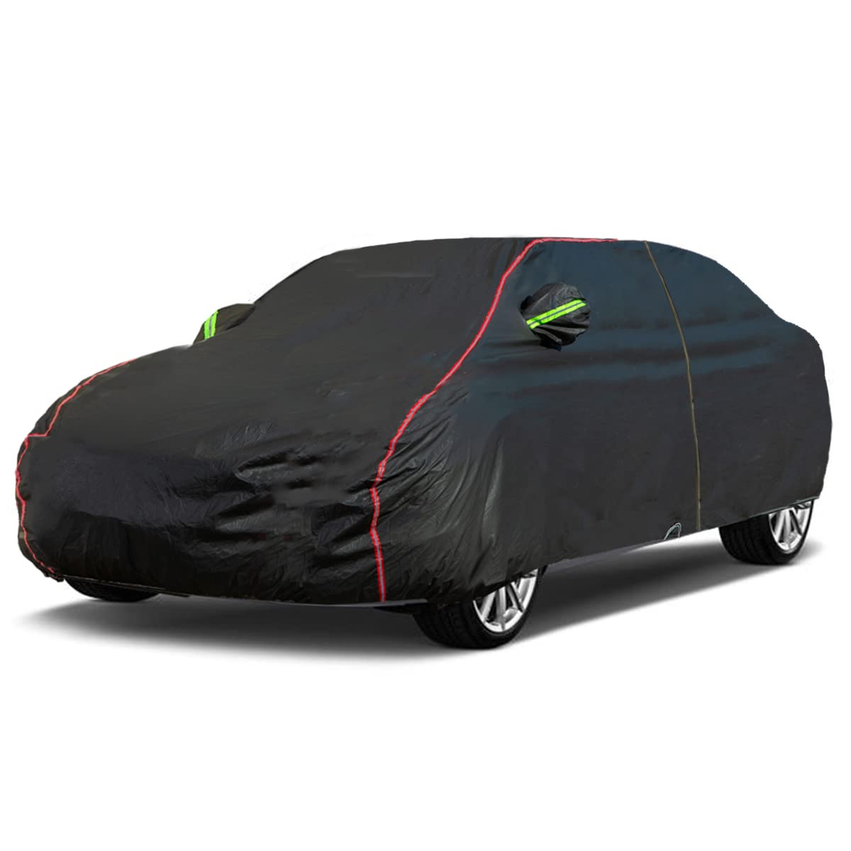 6-Layers Premium MPV Car Cover Waterproof All Weather Weatherproof UV Sun Protection Snow Dust Storm Resistant Outdoor Exterior Custom Form-Fit Full Padded Car Cover with Straps 199"-210" K17