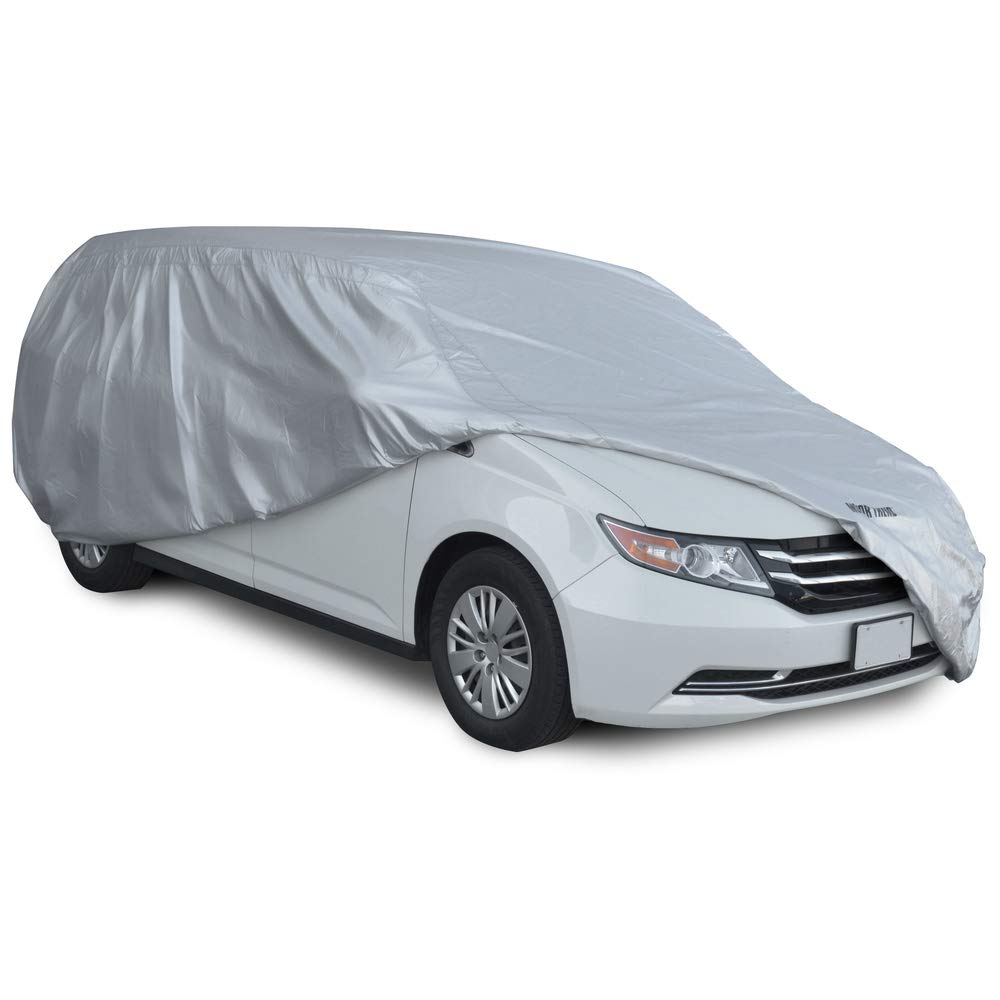 6-Series Multi-Layered Waterproof SUV & Van Car Cover - Heavy Duty Vehicle Outdoor Indoor Inner Fleece-Lined Snow Rain Sun UV Dust Exterior Protection Full Coverage (XL - max Length 225")