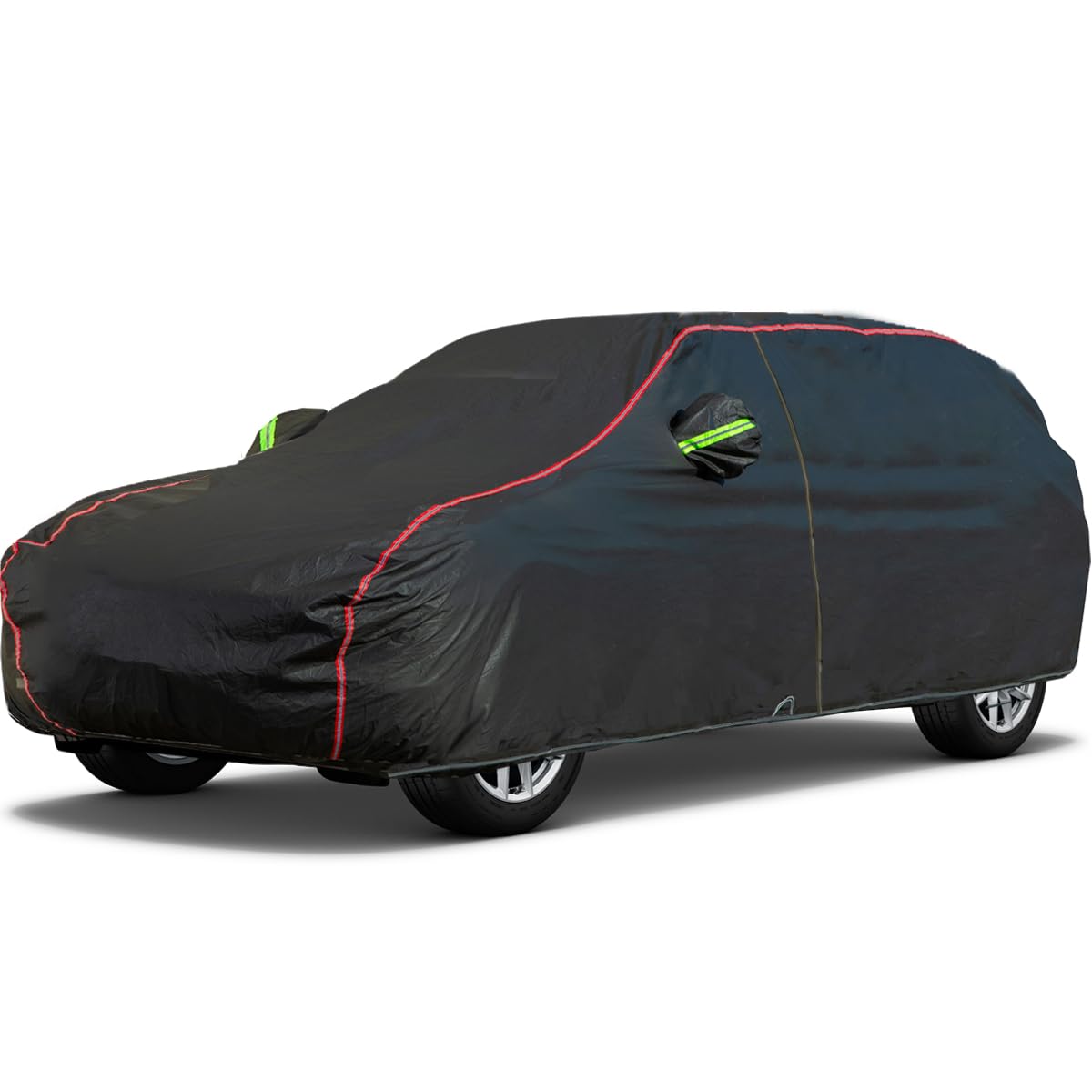 6-Layers Premium MPV Car Cover Waterproof All Weather Weatherproof UV Sun Protection Snow Dust Storm Resistant Outdoor Exterior Custom Form-Fit Full Padded Car Cover with Straps 199"-210" K17