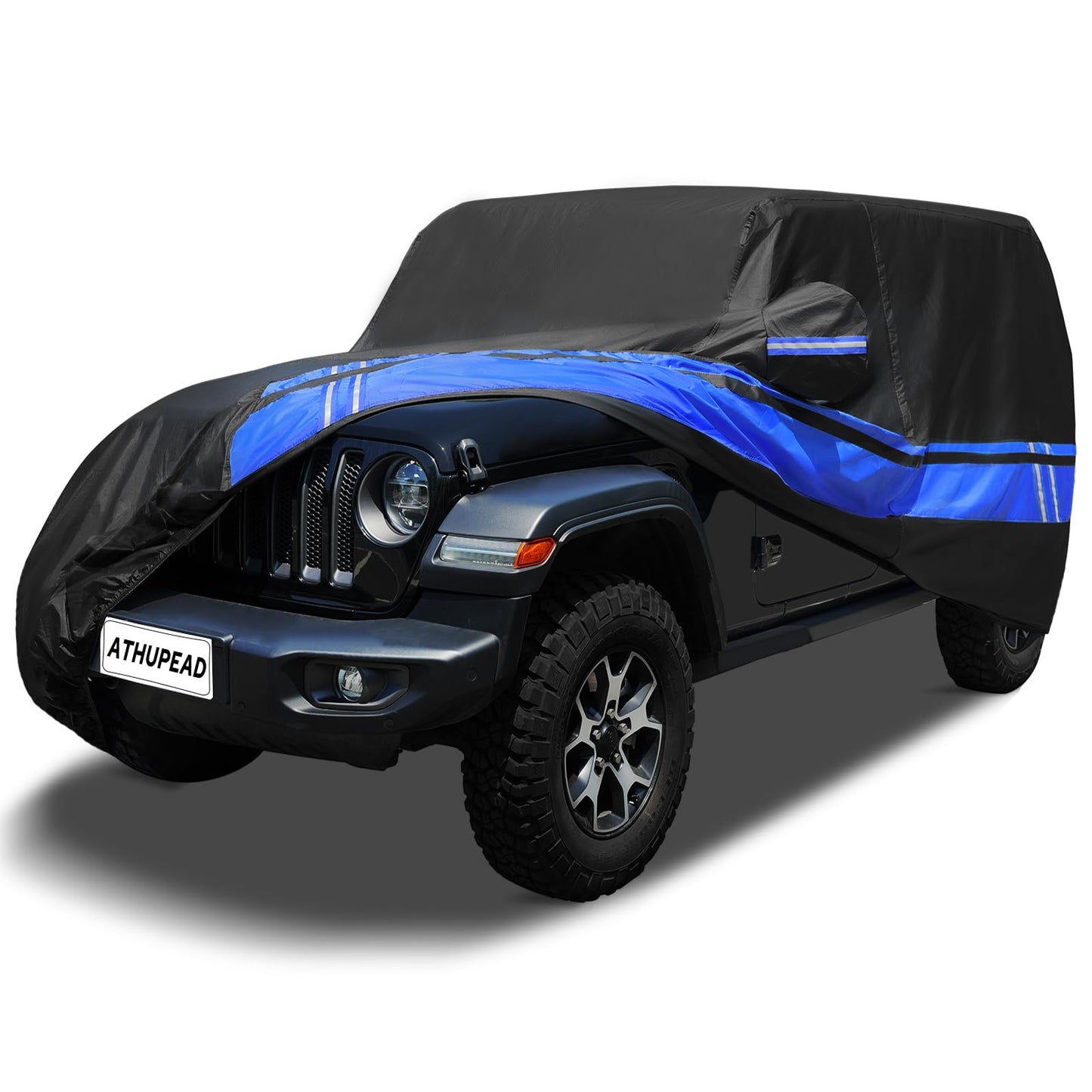 10-Layer for Jeep Covers Waterproof 2 Door All Weather for Automobiles, Outdoor for Jeep Cover with Rain Snow Sun UV Protection, Universal Fits for Jeep Wrangler Cover TJ YJ CJ JK JL