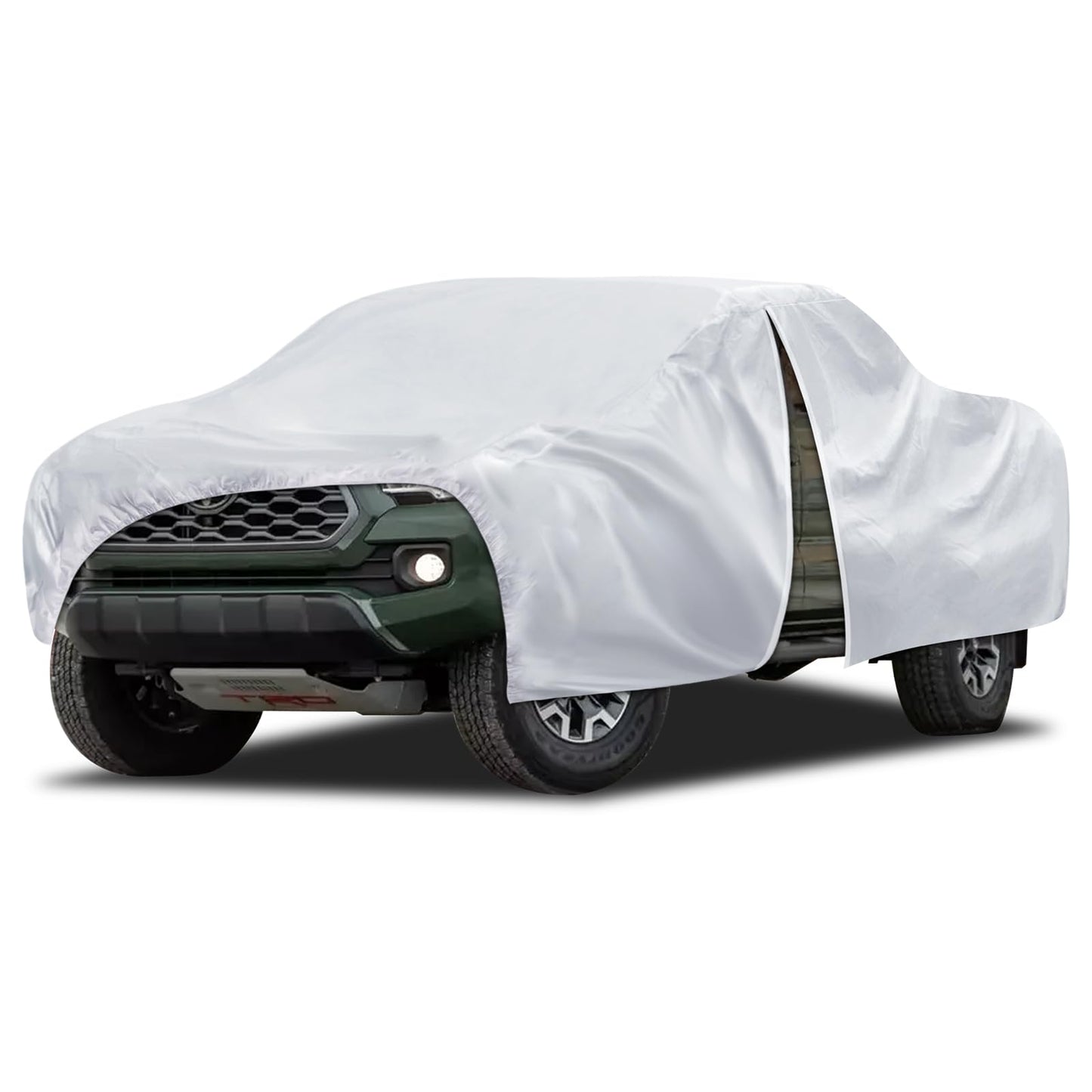 6 Layers SUV Car Cover Waterproof All Weather for Automobiles, Size A5 with Zipper & Cotton Universal Fit for Buick Encore, Chevrolet Trax, Ford Escape (Up to 181inch), Silver