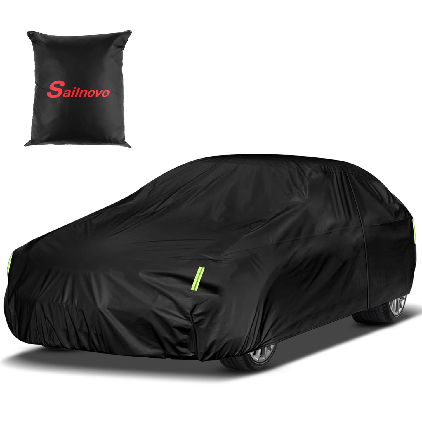Sailnovo Car Cover Waterproof All Weather,7 Layers Heavy Duty Outdoor Full Car Cover, Snowproof Rainproof Windproof Sun UV Protection (PE+Cotton,A7 Fit Hatchback-Length (Up to 177"))