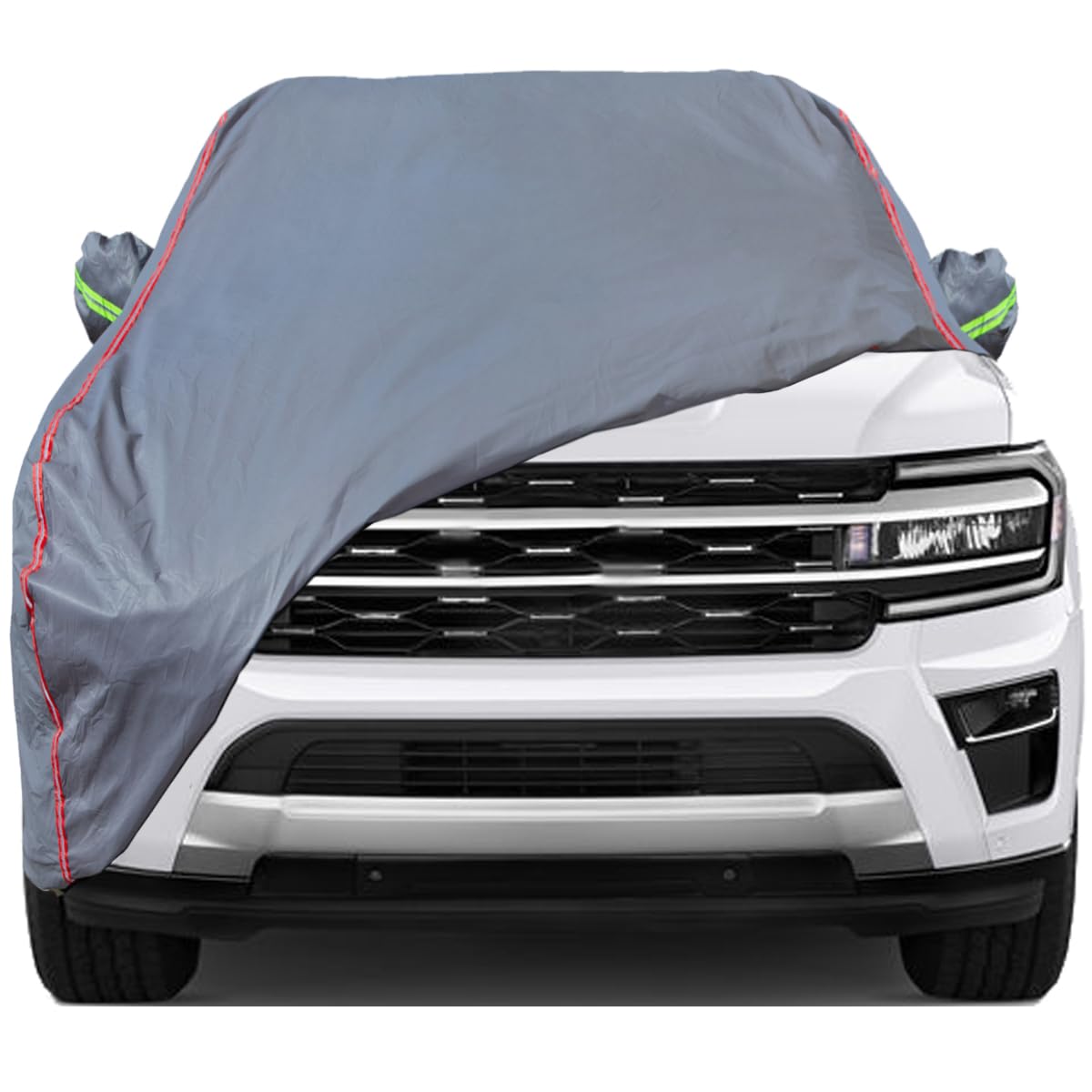 6-Layers Premium MPV Car Cover Waterproof All Weather Weatherproof UV Sun Protection Snow Dust Storm Resistant Outdoor Exterior Custom Form-Fit Full Padded Car Cover with Straps 199"-210" K17