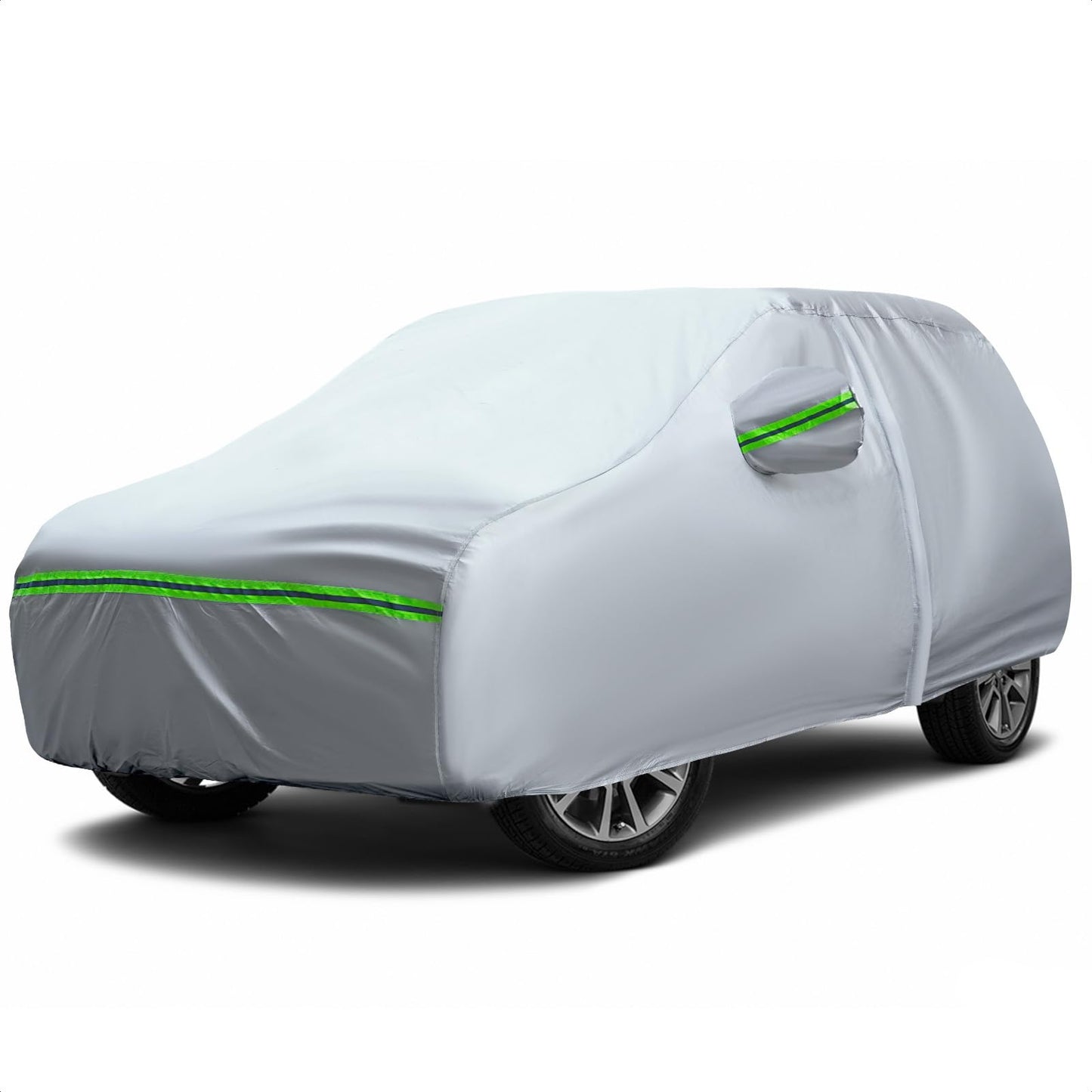 6-Layers Premium MPV Car Cover Waterproof All Weather Weatherproof UV Sun Protection Snow Dust Storm Resistant Outdoor Exterior Custom Form-Fit Full Padded Car Cover with Straps 199"-210" K17