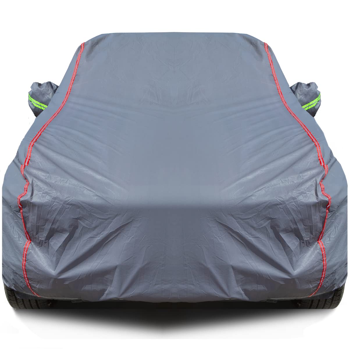 6-Layers Premium MPV Car Cover Waterproof All Weather Weatherproof UV Sun Protection Snow Dust Storm Resistant Outdoor Exterior Custom Form-Fit Full Padded Car Cover with Straps 199"-210" K17