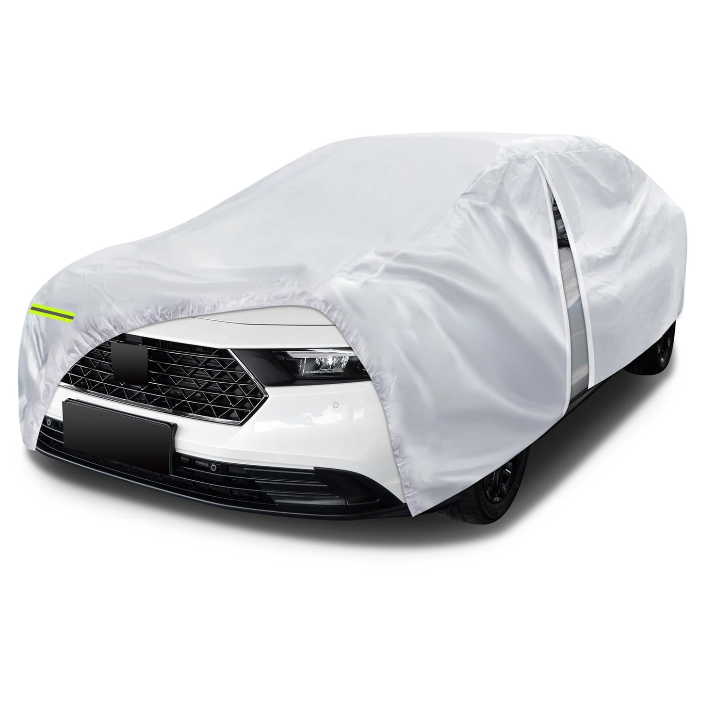 6 Layers SUV Car Cover Waterproof All Weather for Automobiles, Size A5 with Zipper & Cotton Universal Fit for Buick Encore, Chevrolet Trax, Ford Escape (Up to 181inch), Silver