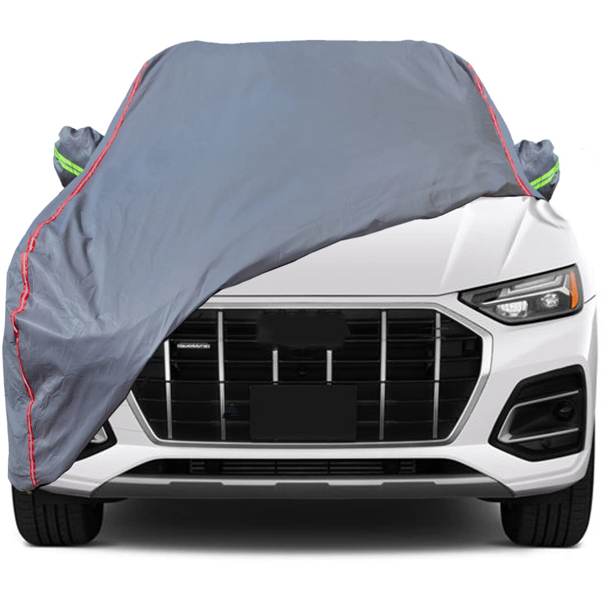 6-Layers Premium MPV Car Cover Waterproof All Weather Weatherproof UV Sun Protection Snow Dust Storm Resistant Outdoor Exterior Custom Form-Fit Full Padded Car Cover with Straps 199"-210" K17