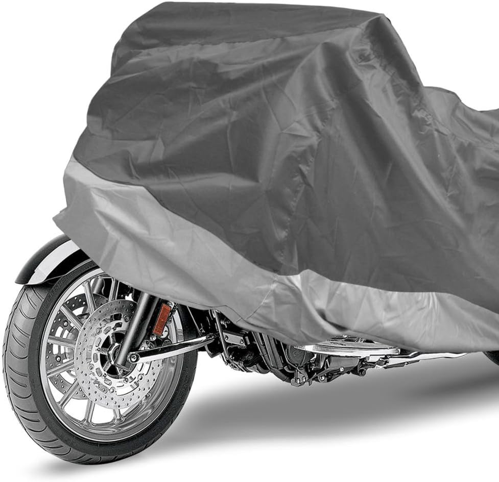Motor Trend Motorcycle Cover Waterproof Outdoor, Heavy Duty Motorcycle Cover for Harley Davidson Cruiser Adventure Sportbikes Scooter Moped, Winter Storage UV Rain Dirt Heat Snow - 80L x 35W x 47H