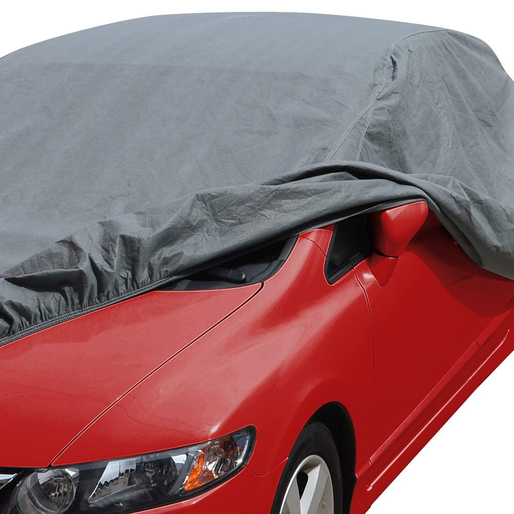 Motor Trend Breathable Lightweight Car Cover, Anti-Moisture Build-Up Water-Resistant Scratch-Resistant Travel-Friendly, Universal Fit for Cars SUVs Trucks Vans All-Weather Outdoor/Indoor, (L) 190" L