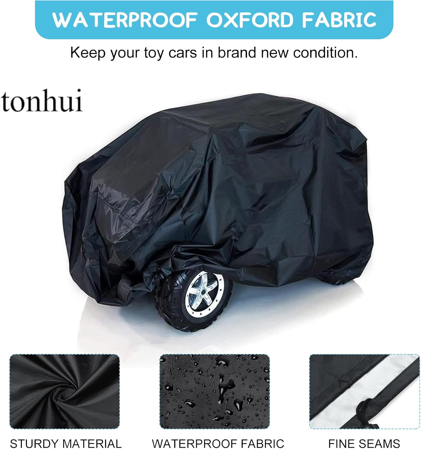 tonhui Kids Ride-On Toy Car Cover, Outdoor Wrapper Resistant Protection for Electric Battery Powered Children Wheels Toy Vehicles - Universal Fit, Water Resistant