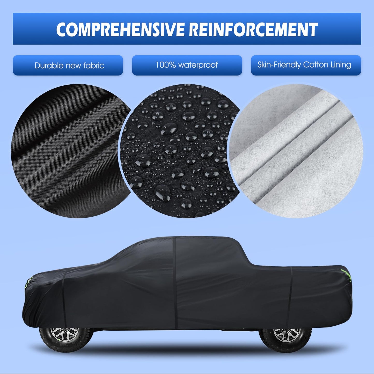 6 Layers SUV Car Cover Waterproof All Weather for Automobiles, Size A5 with Zipper & Cotton Universal Fit for Buick Encore, Chevrolet Trax, Ford Escape (Up to 181inch), Silver