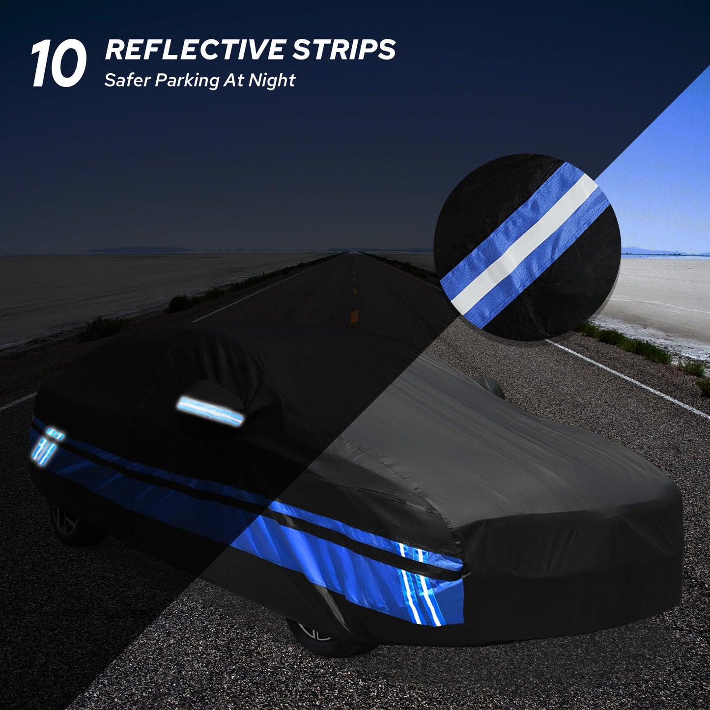 10-Layer for Jeep Covers Waterproof 2 Door All Weather for Automobiles, Outdoor for Jeep Cover with Rain Snow Sun UV Protection, Universal Fits for Jeep Wrangler Cover TJ YJ CJ JK JL