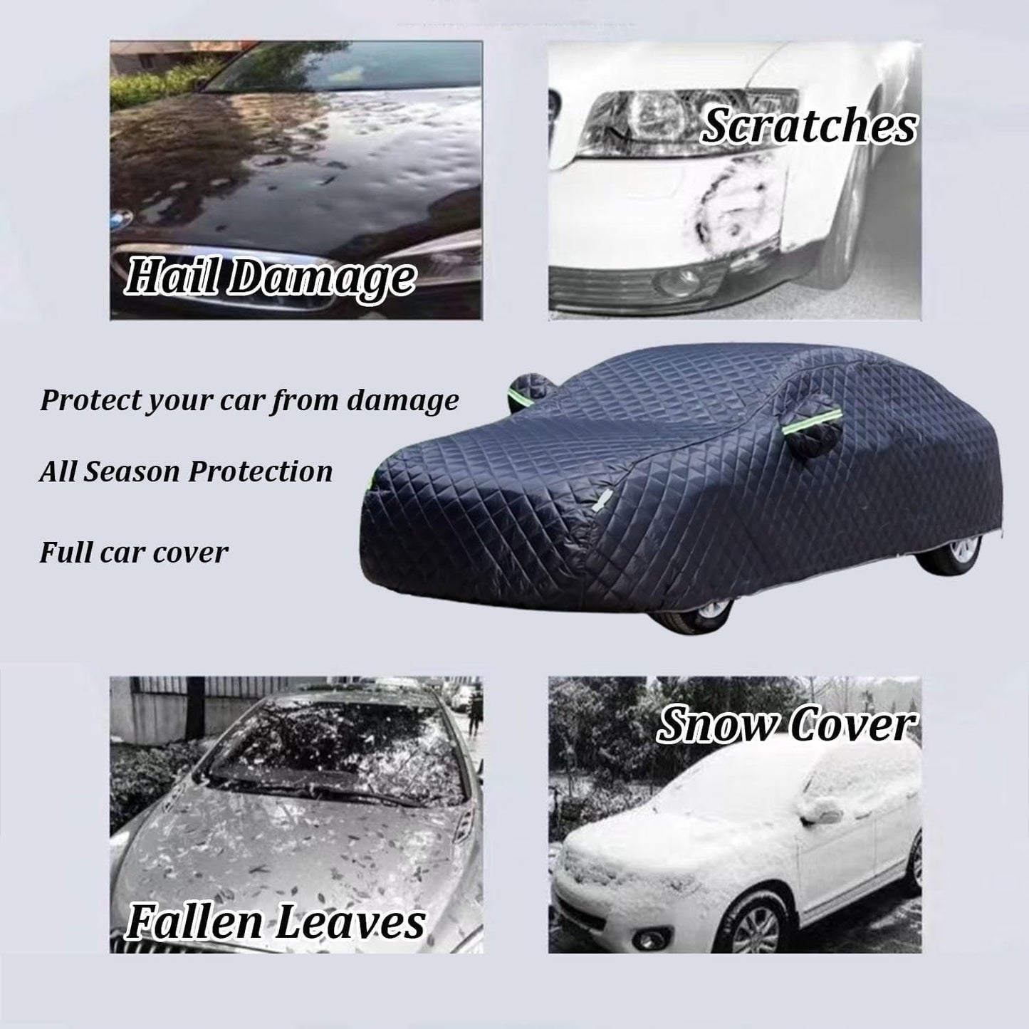 Hail Protector Car Cover Truck Compatible with Ford F150 250/Chevy Silverado/GMC Sierra/Dodge Ram 1500/Toyota Tundra, 5 Layers Hail Car Cover(Black,Fit Truck Length Up to 242")