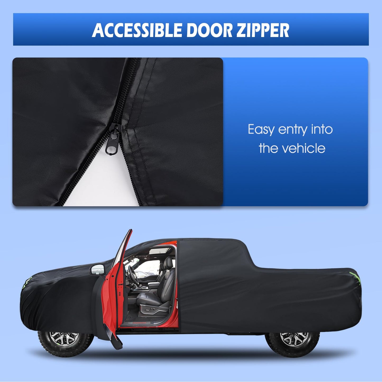 6 Layers SUV Car Cover Waterproof All Weather for Automobiles, Size A5 with Zipper & Cotton Universal Fit for Buick Encore, Chevrolet Trax, Ford Escape (Up to 181inch), Silver