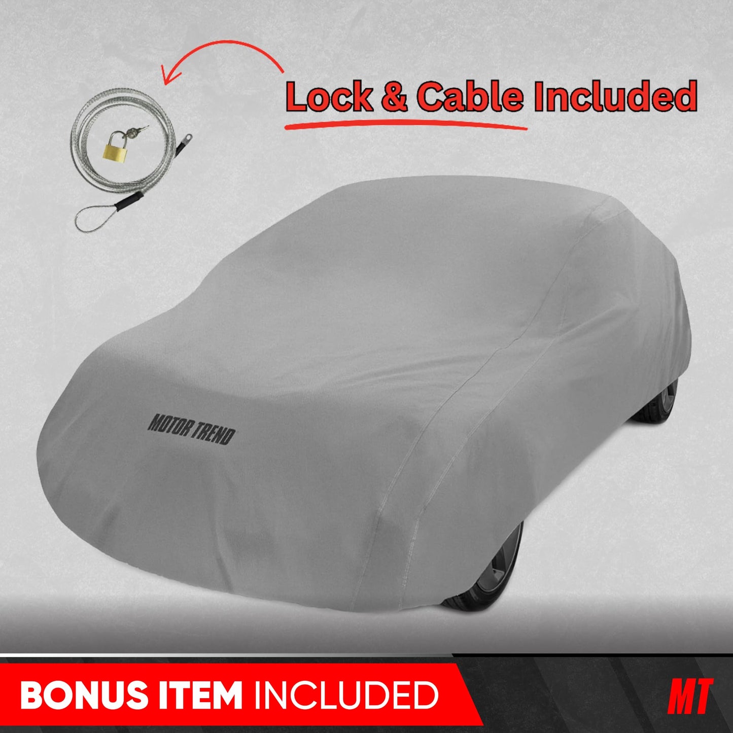 Motor Trend Breathable Lightweight Car Cover, Anti-Moisture Build-Up Water-Resistant Scratch-Resistant Travel-Friendly, Universal Fit for Cars SUVs Trucks Vans All-Weather Outdoor/Indoor, (L) 190" L