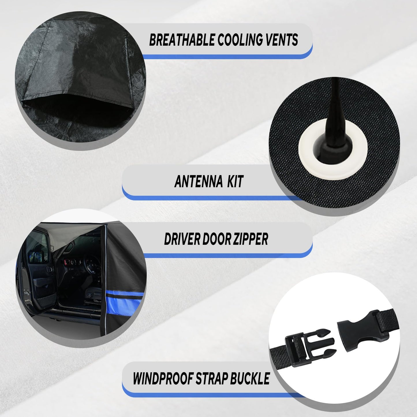 10-Layer for Jeep Covers Waterproof 2 Door All Weather for Automobiles, Outdoor for Jeep Cover with Rain Snow Sun UV Protection, Universal Fits for Jeep Wrangler Cover TJ YJ CJ JK JL
