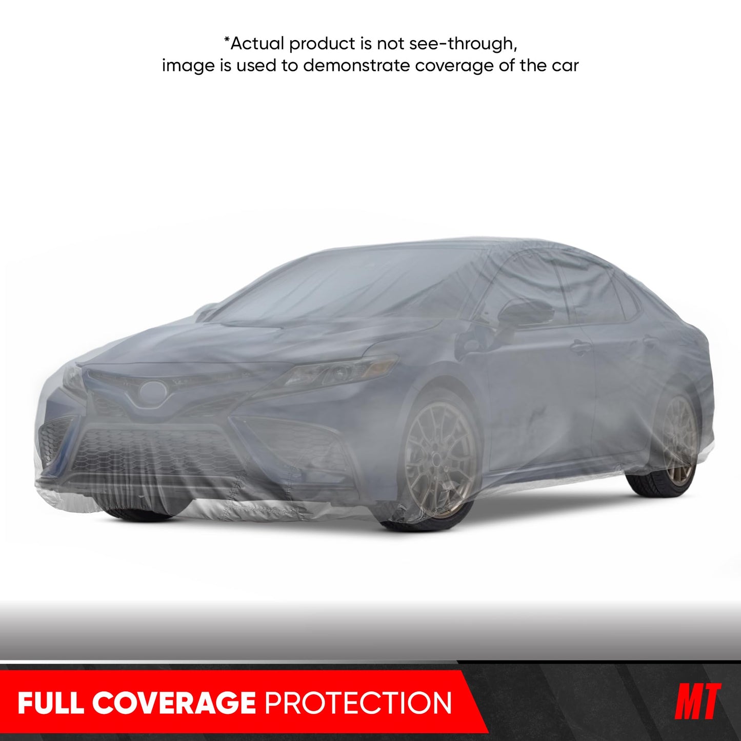 Motor Trend Breathable Lightweight Car Cover, Anti-Moisture Build-Up Water-Resistant Scratch-Resistant Travel-Friendly, Universal Fit for Cars SUVs Trucks Vans All-Weather Outdoor/Indoor, (L) 190" L