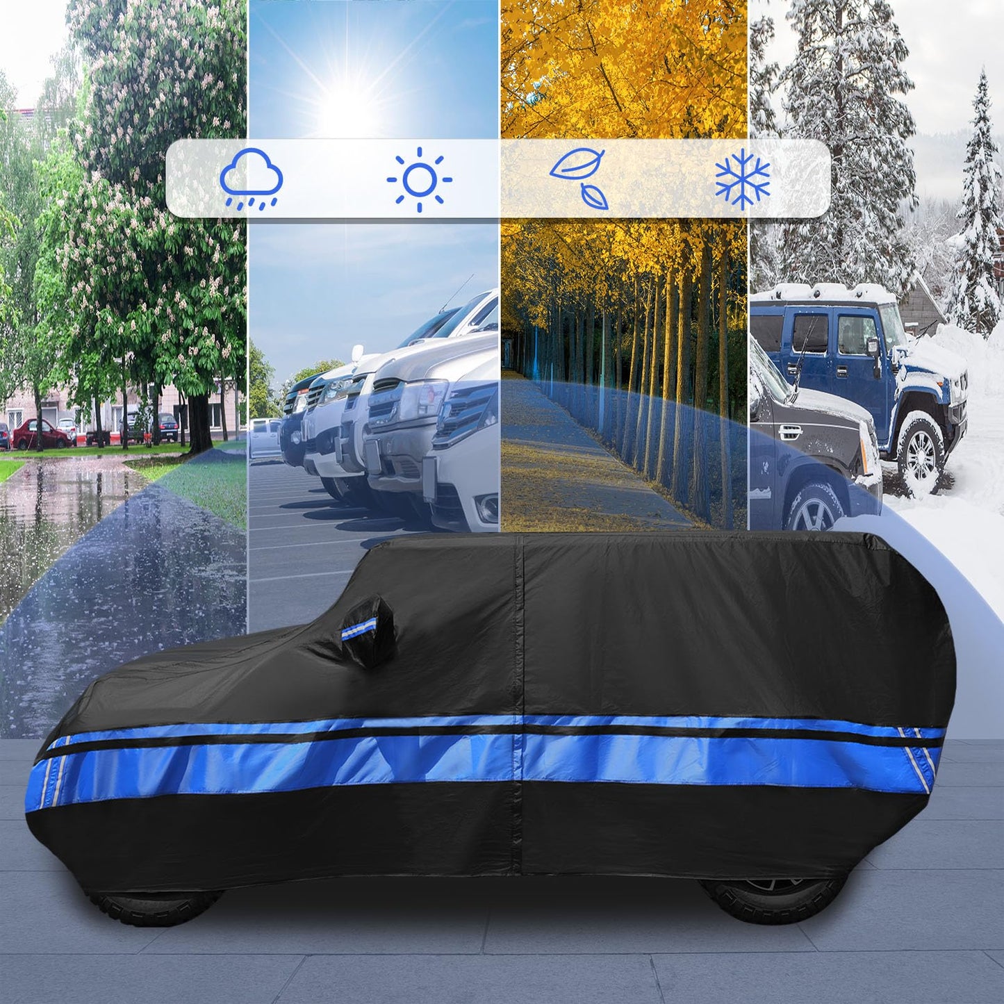 10-Layer for Jeep Covers Waterproof 2 Door All Weather for Automobiles, Outdoor for Jeep Cover with Rain Snow Sun UV Protection, Universal Fits for Jeep Wrangler Cover TJ YJ CJ JK JL