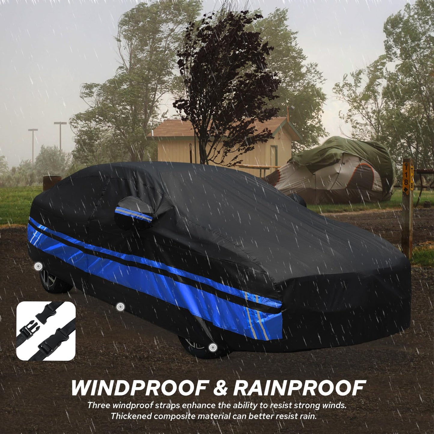 10-Layer for Jeep Covers Waterproof 2 Door All Weather for Automobiles, Outdoor for Jeep Cover with Rain Snow Sun UV Protection, Universal Fits for Jeep Wrangler Cover TJ YJ CJ JK JL