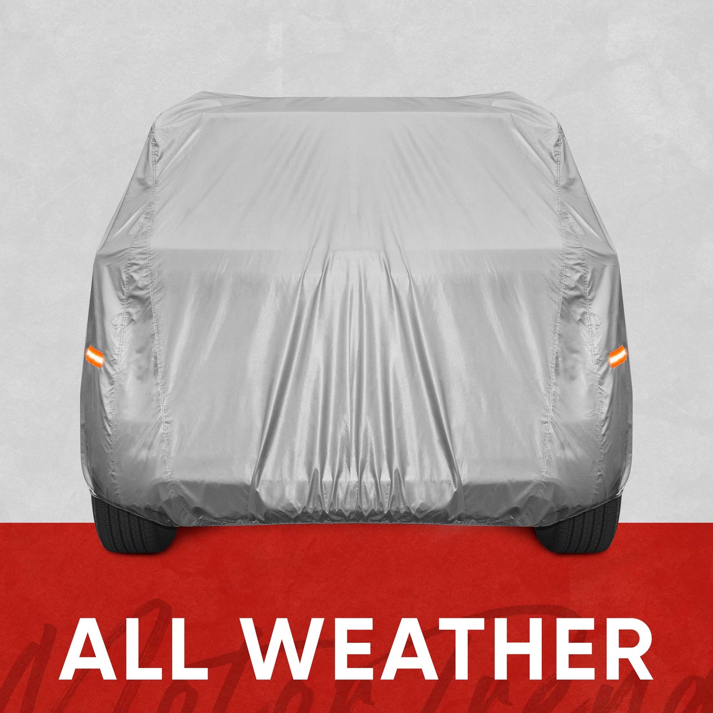 6-Series Multi-Layered Waterproof SUV & Van Car Cover - Heavy Duty Vehicle Outdoor Indoor Inner Fleece-Lined Snow Rain Sun UV Dust Exterior Protection Full Coverage (XL - max Length 225")