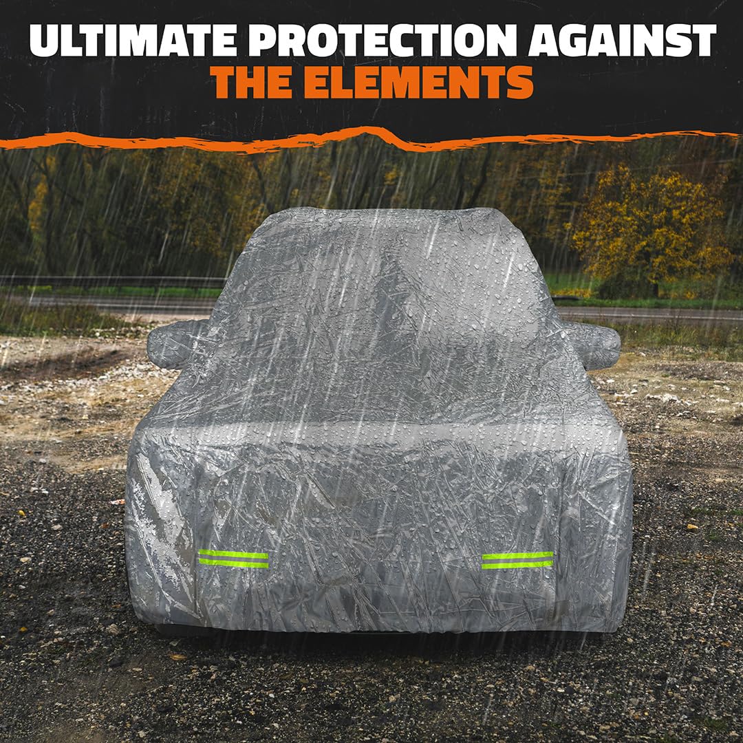 Mockins 182"x74"x68" Small SUV Car Cover | 190T Polyester Car Covers for Automobiles SUV Sizes | Heavy Duty Car Cover for SUV | Outdoor & Indoor Car Cover | Portable Cover for Cars Outside