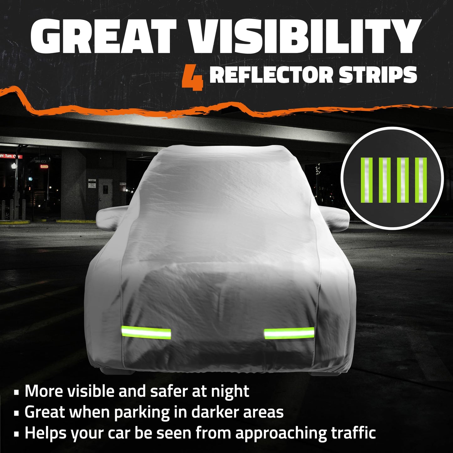 Mockins 182"x74"x68" Small SUV Car Cover | 190T Polyester Car Covers for Automobiles SUV Sizes | Heavy Duty Car Cover for SUV | Outdoor & Indoor Car Cover | Portable Cover for Cars Outside