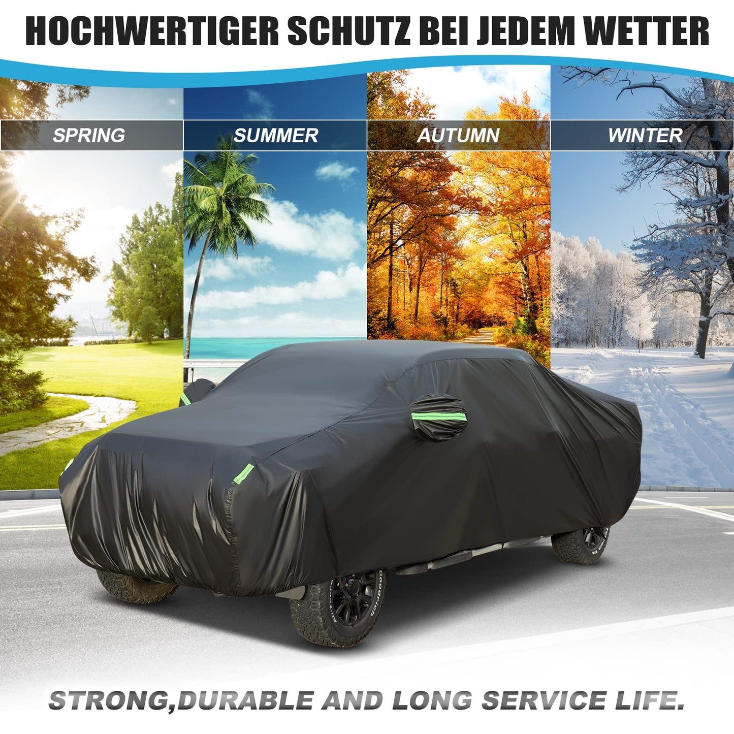 Sailnovo Car Cover Waterproof All Weather,7 Layers Heavy Duty Outdoor Full Car Cover, Snowproof Rainproof Windproof Sun UV Protection (PE+Cotton,A7 Fit Hatchback-Length (Up to 177"))