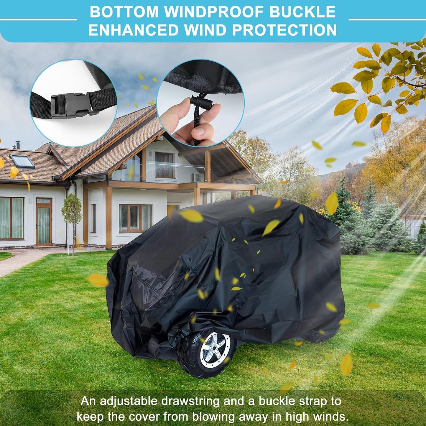 tonhui Kids Ride-On Toy Car Cover, Outdoor Wrapper Resistant Protection for Electric Battery Powered Children Wheels Toy Vehicles - Universal Fit, Water Resistant