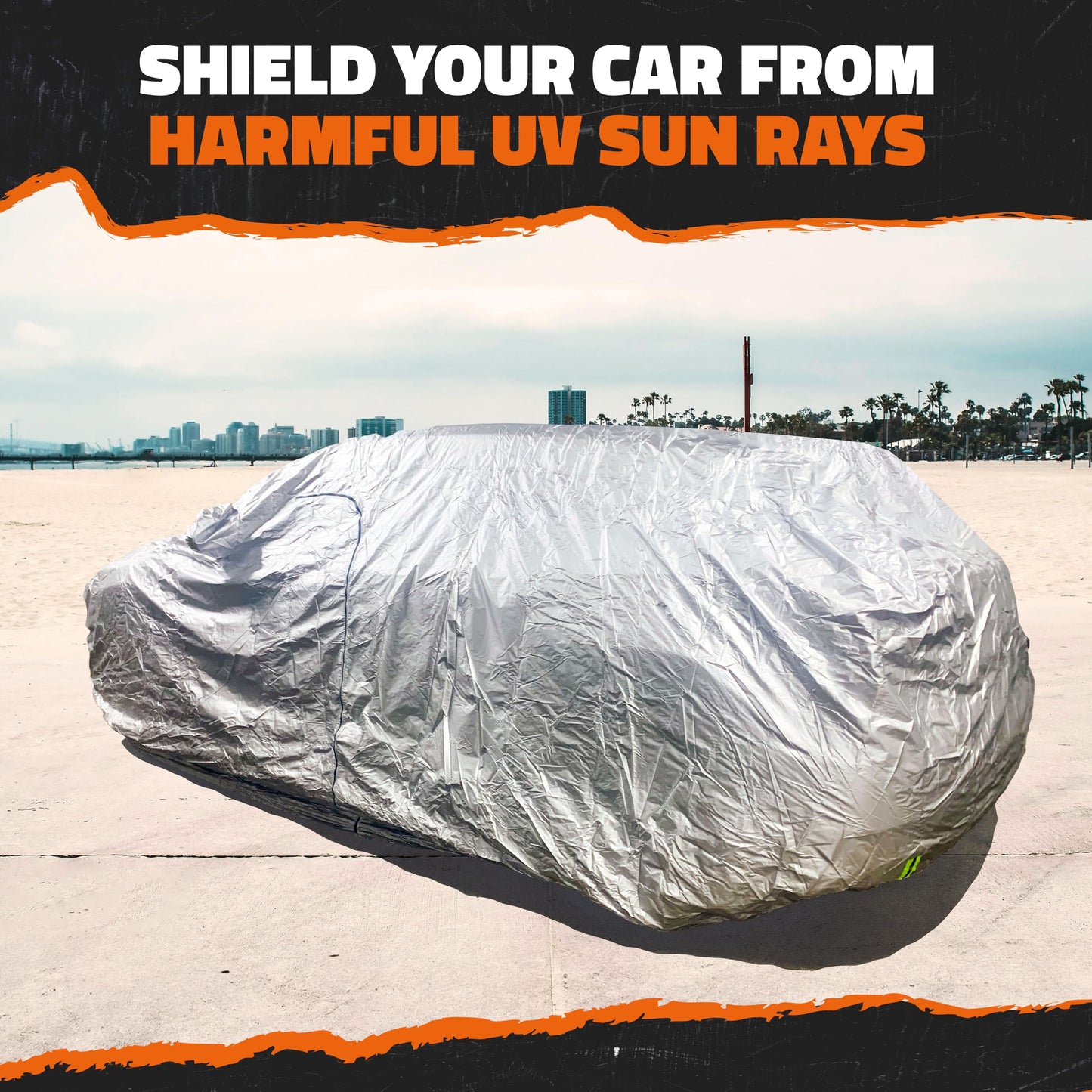 Mockins 182"x74"x68" Small SUV Car Cover | 190T Polyester Car Covers for Automobiles SUV Sizes | Heavy Duty Car Cover for SUV | Outdoor & Indoor Car Cover | Portable Cover for Cars Outside