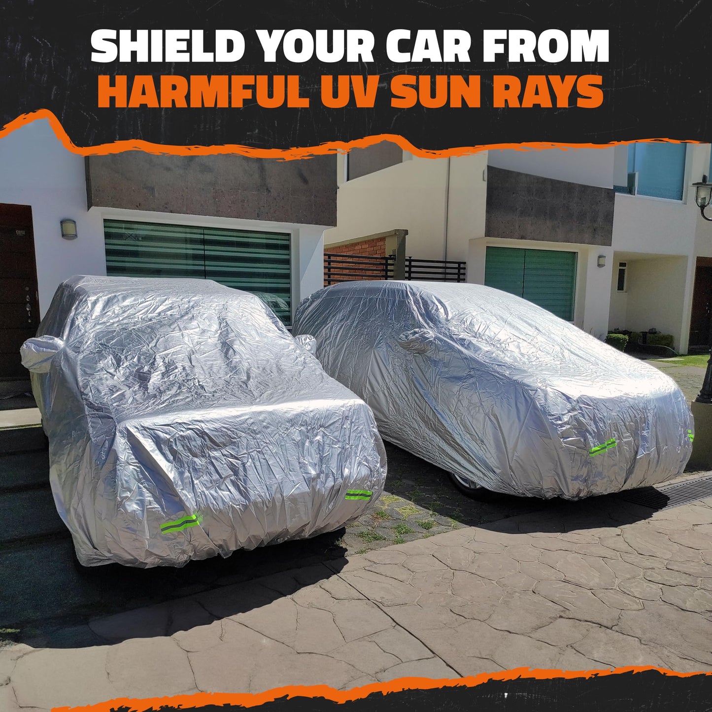 Mockins 182"x74"x68" Small SUV Car Cover | 190T Polyester Car Covers for Automobiles SUV Sizes | Heavy Duty Car Cover for SUV | Outdoor & Indoor Car Cover | Portable Cover for Cars Outside