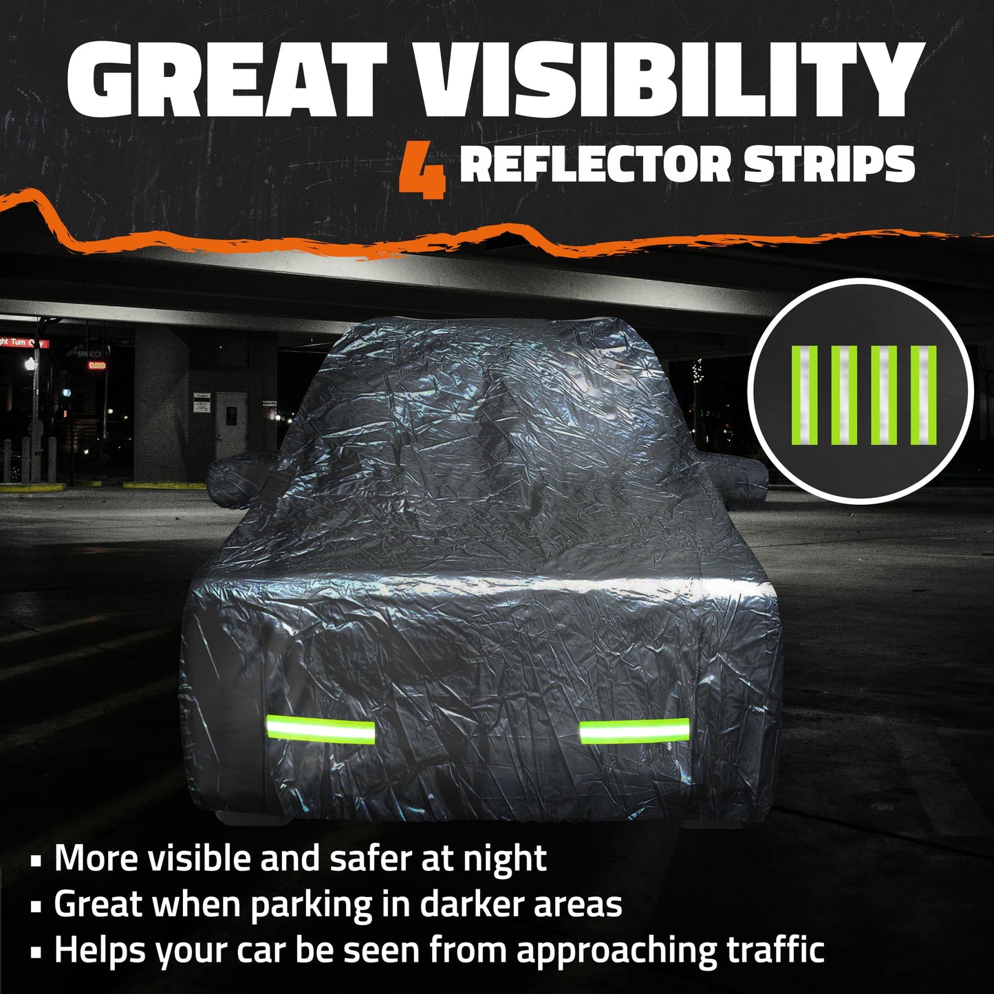Mockins 182"x74"x68" Small SUV Car Cover | 190T Polyester Car Covers for Automobiles SUV Sizes | Heavy Duty Car Cover for SUV | Outdoor & Indoor Car Cover | Portable Cover for Cars Outside