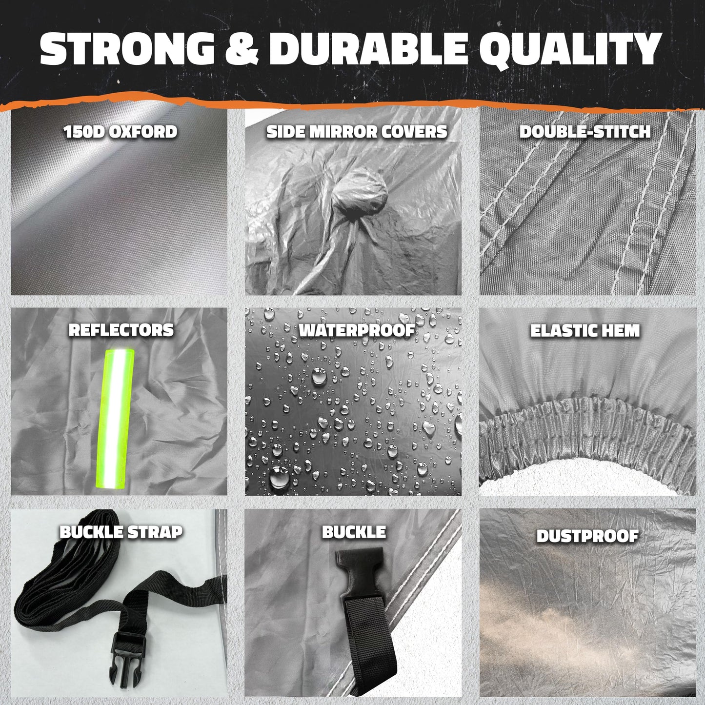 Mockins 182"x74"x68" Small SUV Car Cover | 190T Polyester Car Covers for Automobiles SUV Sizes | Heavy Duty Car Cover for SUV | Outdoor & Indoor Car Cover | Portable Cover for Cars Outside