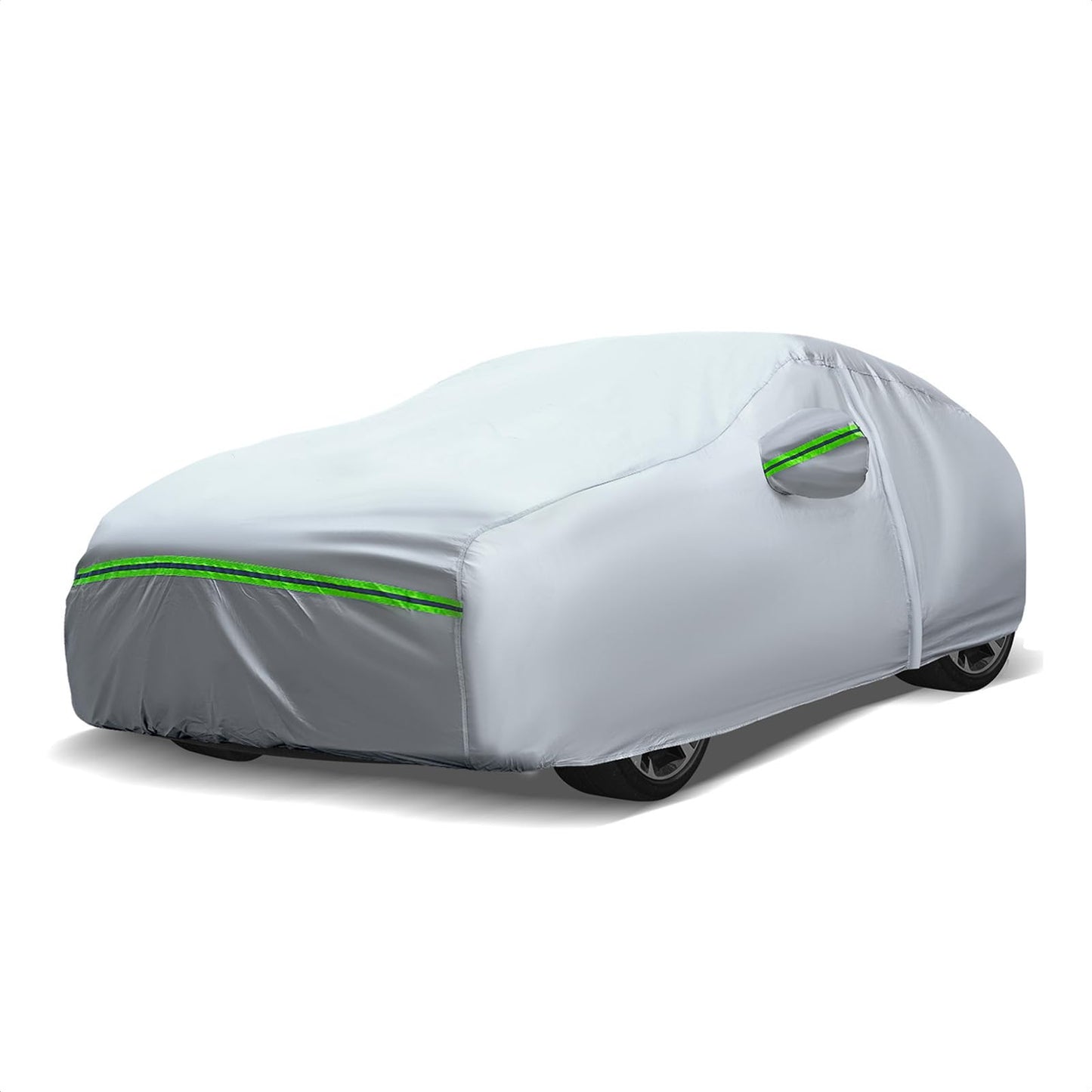 6-Layers Premium MPV Car Cover Waterproof All Weather Weatherproof UV Sun Protection Snow Dust Storm Resistant Outdoor Exterior Custom Form-Fit Full Padded Car Cover with Straps 199"-210" K17