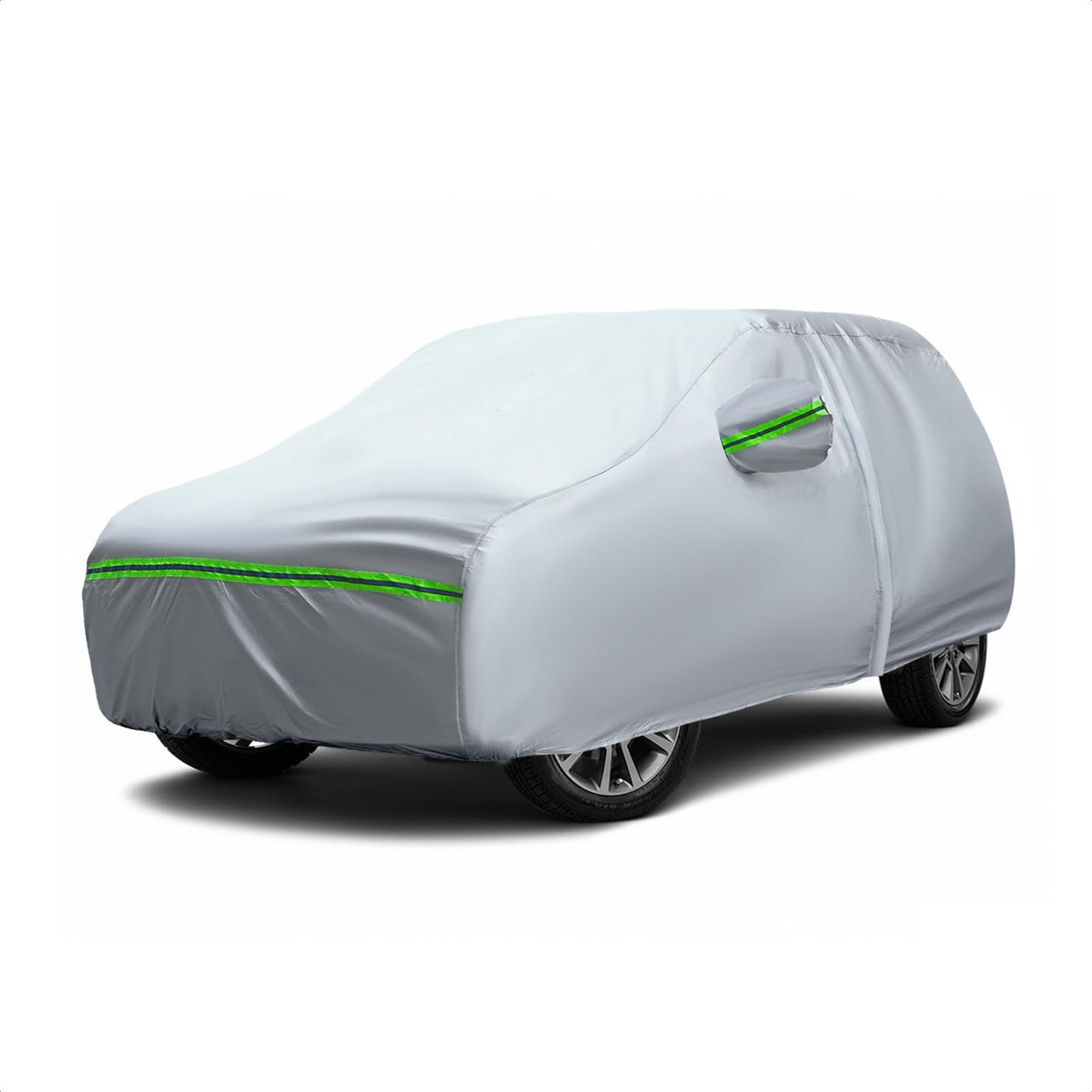 6-Layers Premium MPV Car Cover Waterproof All Weather Weatherproof UV Sun Protection Snow Dust Storm Resistant Outdoor Exterior Custom Form-Fit Full Padded Car Cover with Straps 199"-210" K17