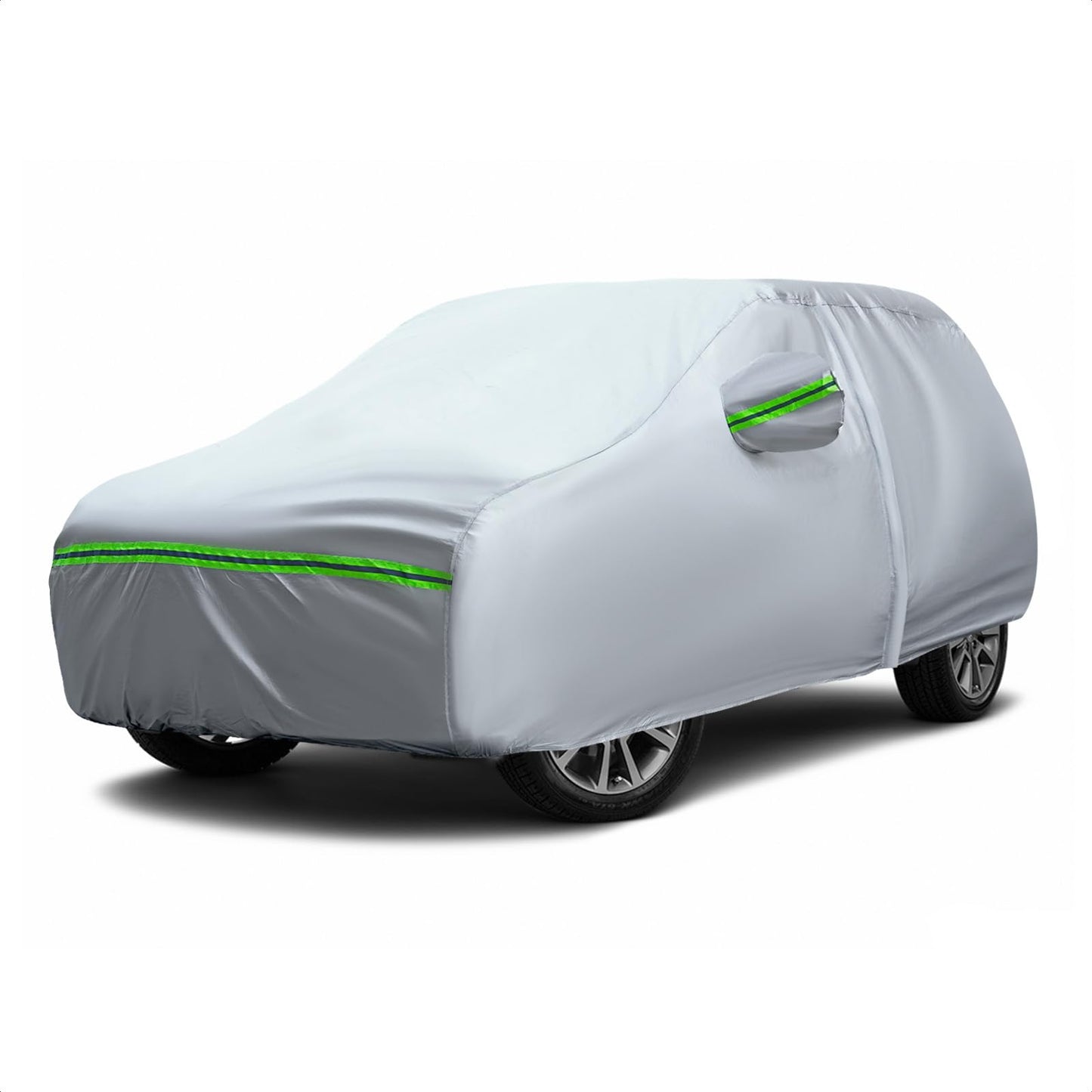 6-Layers Premium MPV Car Cover Waterproof All Weather Weatherproof UV Sun Protection Snow Dust Storm Resistant Outdoor Exterior Custom Form-Fit Full Padded Car Cover with Straps 199"-210" K17