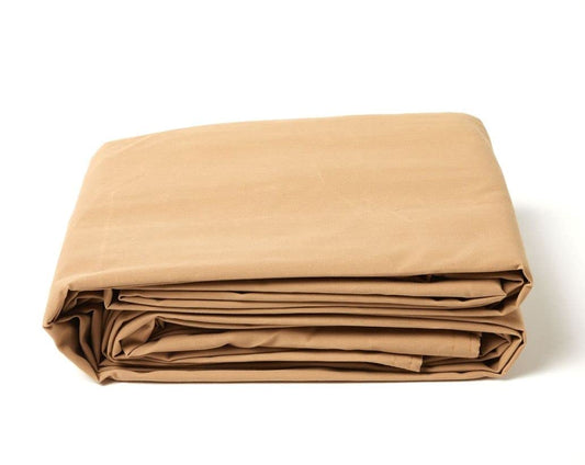 Tarps Now 20x40 Feet Waterproof Canvas Tarp|20 MIL Commercial Grade, Heavy Duty, Tear-Resistant, Rustproof Brass Grommets, Reinforced Edges| Ideal for Construction, Trucking, Manufacturing –Tan Color