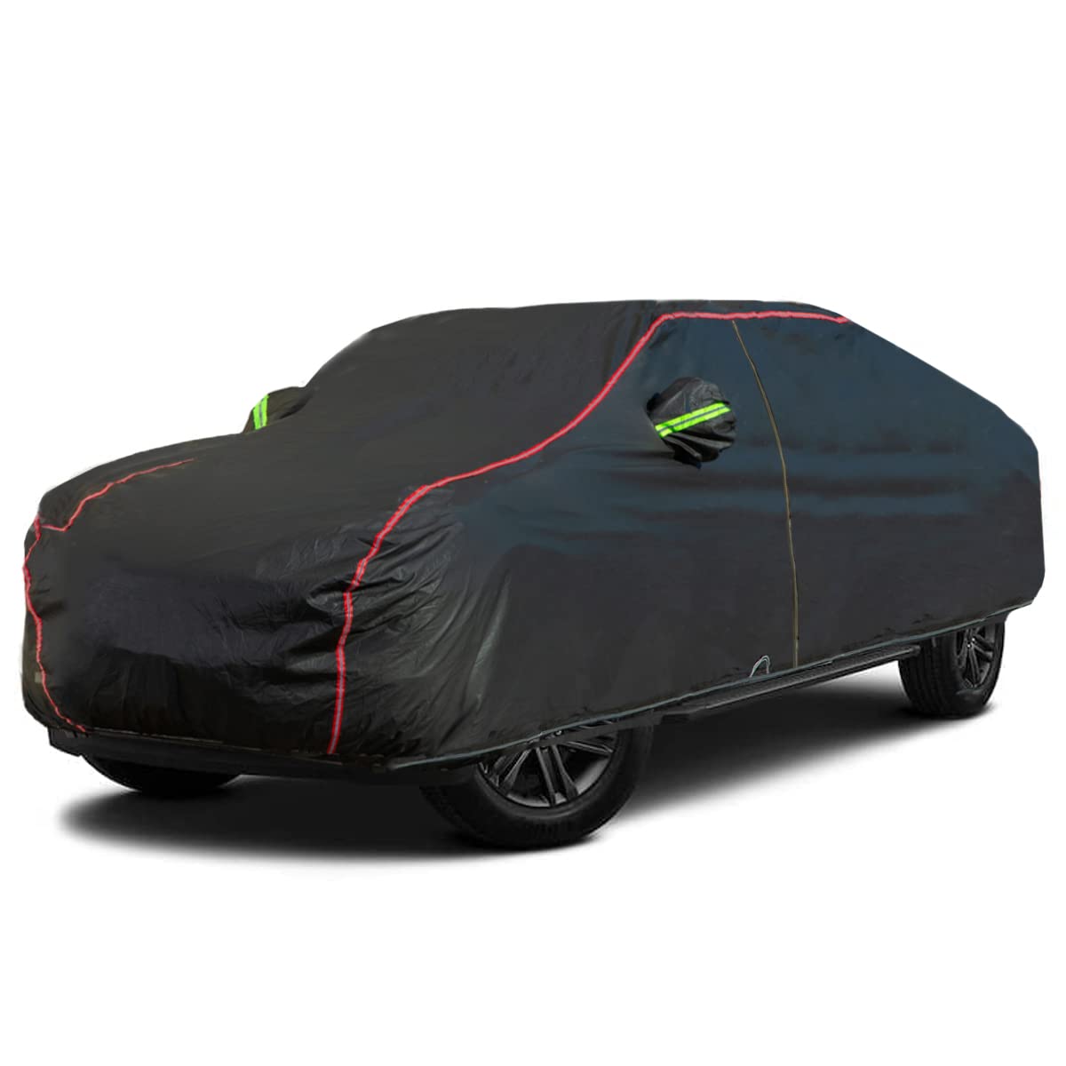 6-Layers Premium MPV Car Cover Waterproof All Weather Weatherproof UV Sun Protection Snow Dust Storm Resistant Outdoor Exterior Custom Form-Fit Full Padded Car Cover with Straps 199"-210" K17