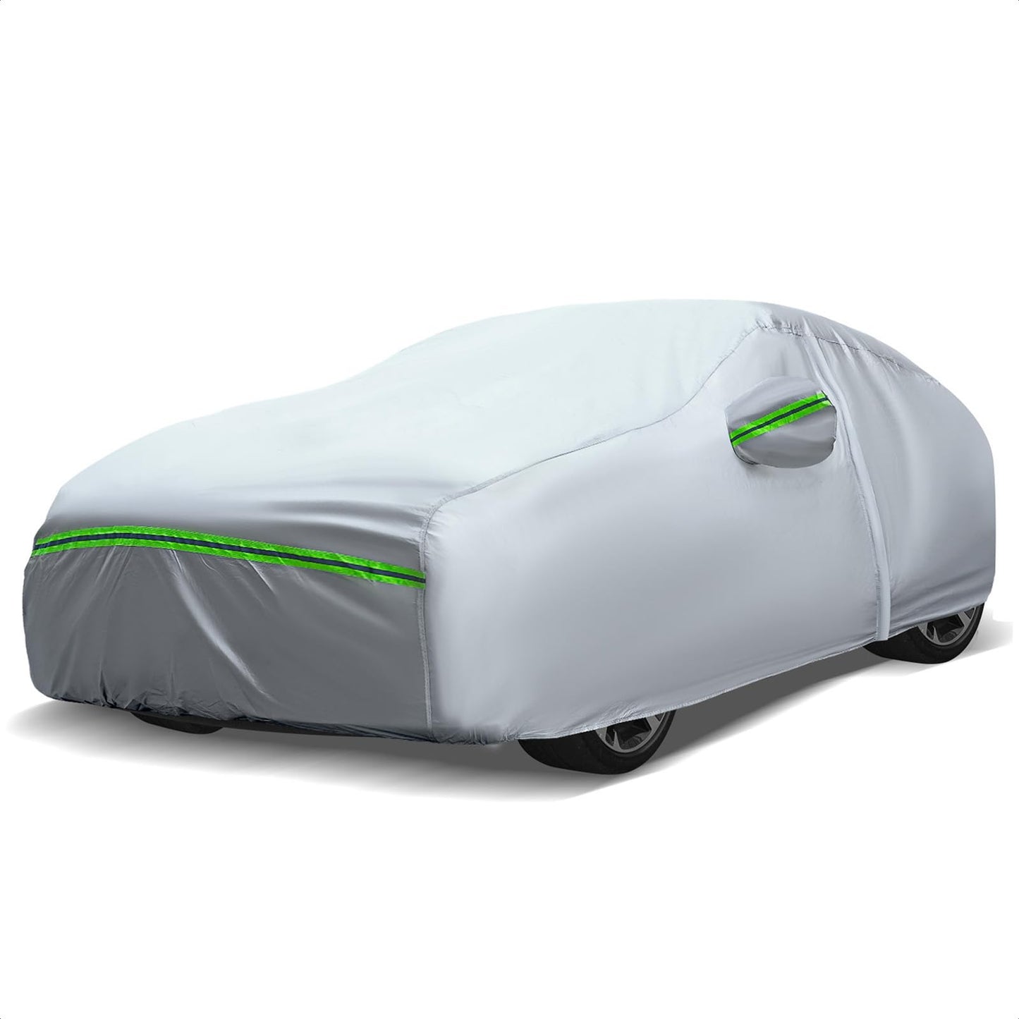 6-Layers Premium MPV Car Cover Waterproof All Weather Weatherproof UV Sun Protection Snow Dust Storm Resistant Outdoor Exterior Custom Form-Fit Full Padded Car Cover with Straps 199"-210" K17