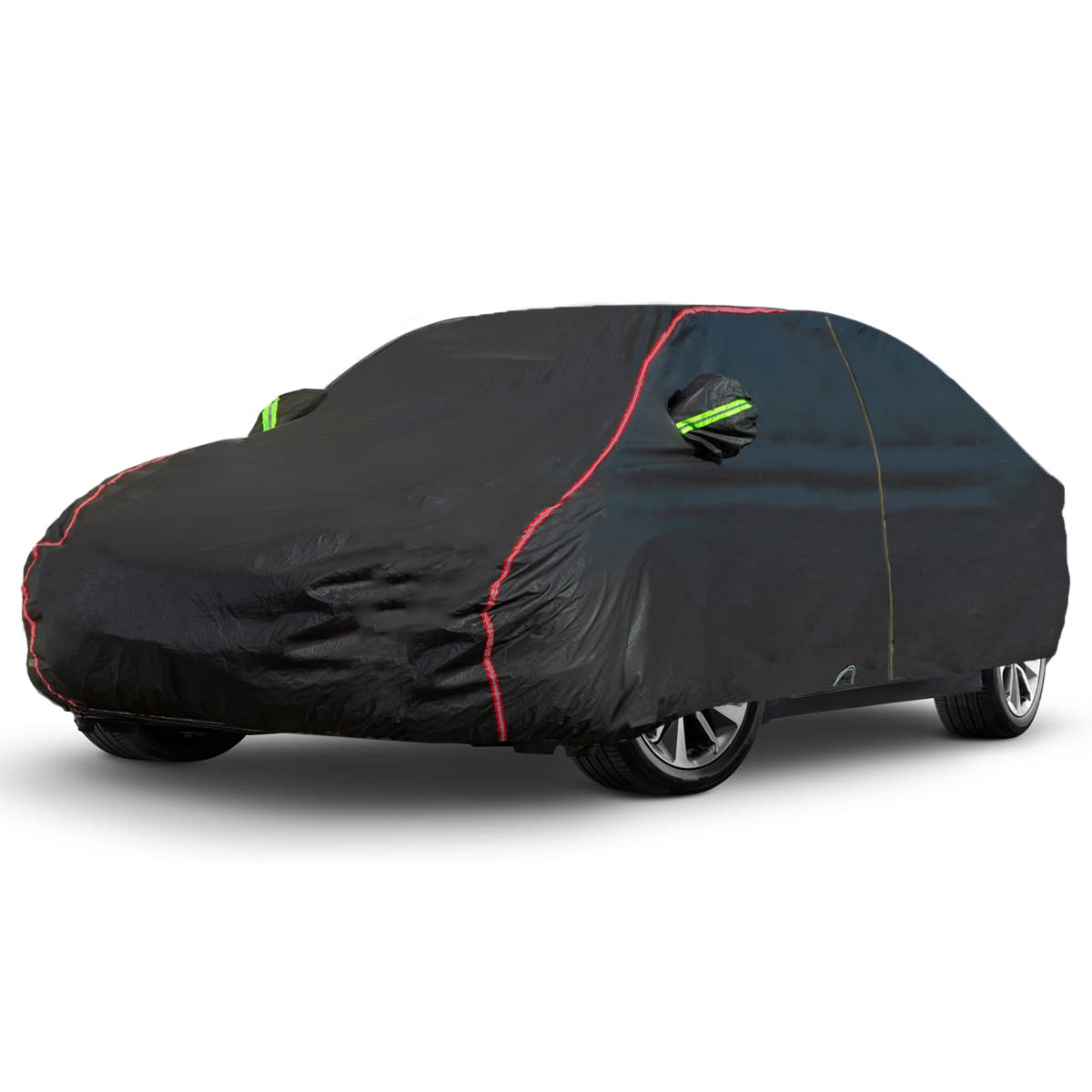 6-Layers Premium MPV Car Cover Waterproof All Weather Weatherproof UV Sun Protection Snow Dust Storm Resistant Outdoor Exterior Custom Form-Fit Full Padded Car Cover with Straps 199"-210" K17