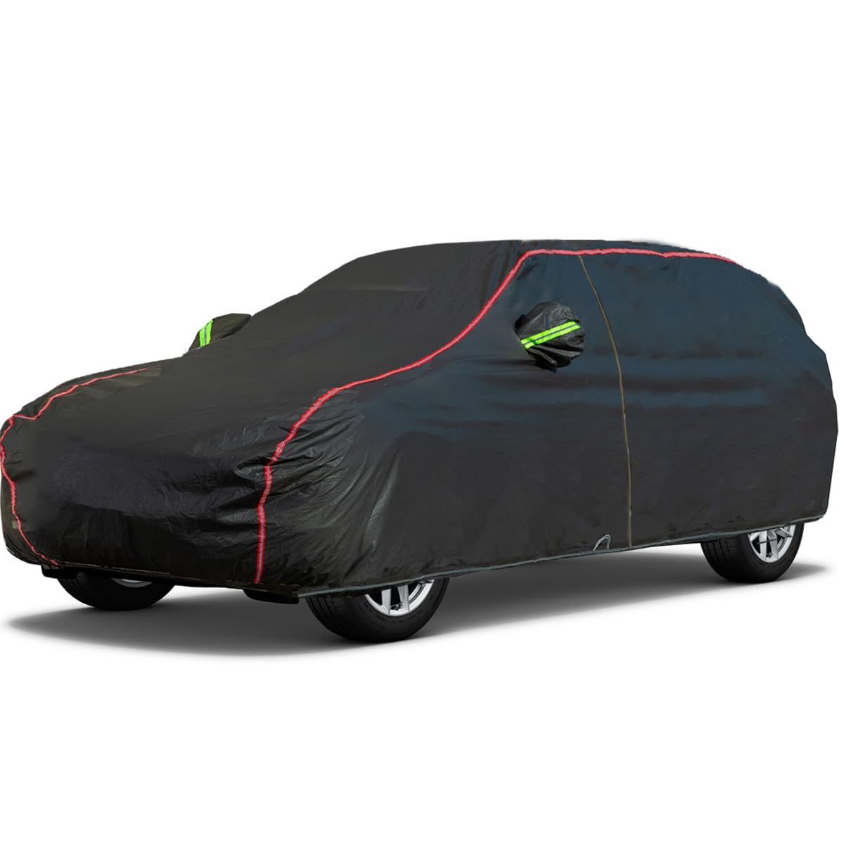 6-Layers Premium MPV Car Cover Waterproof All Weather Weatherproof UV Sun Protection Snow Dust Storm Resistant Outdoor Exterior Custom Form-Fit Full Padded Car Cover with Straps 199"-210" K17