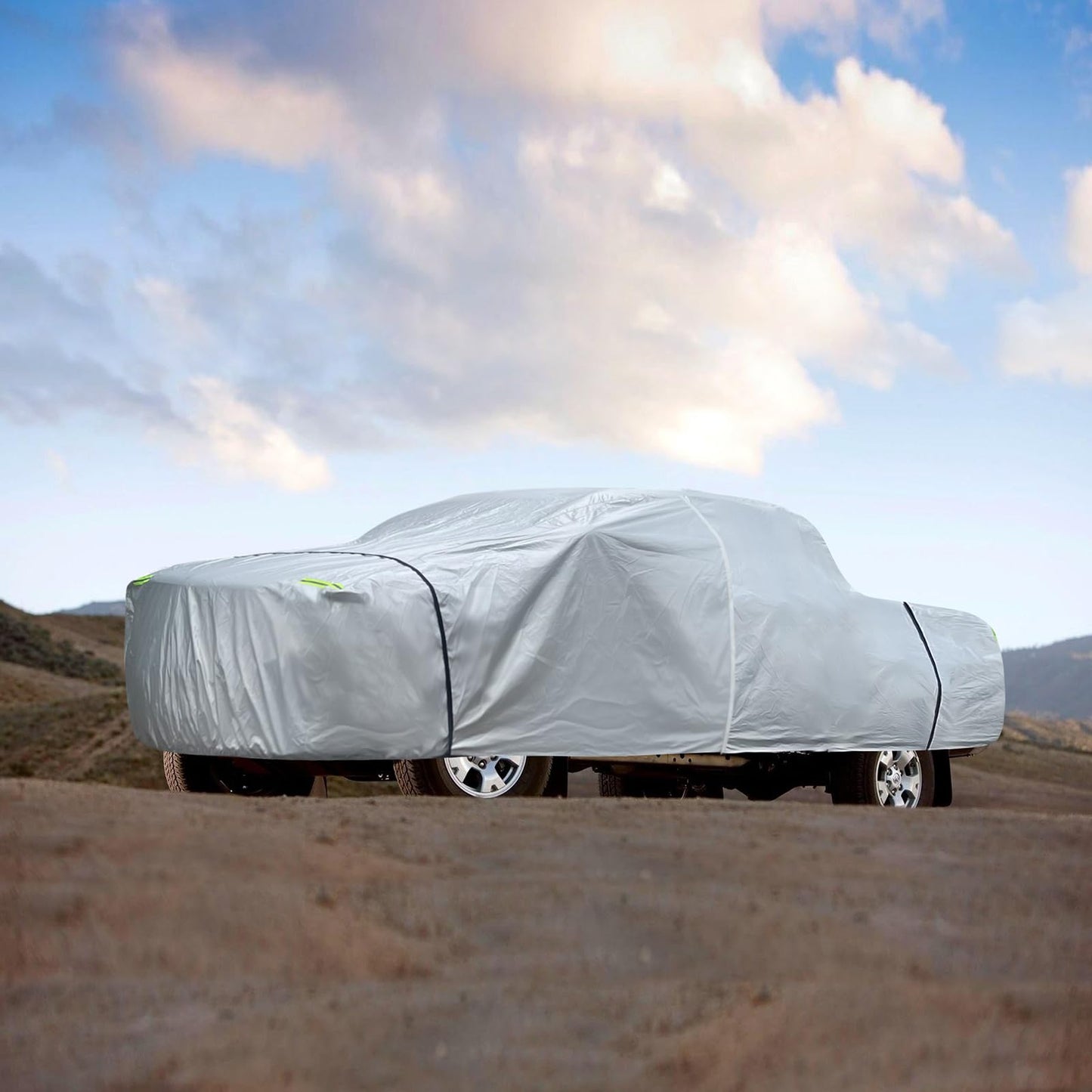 6 Layers SUV Car Cover Waterproof All Weather for Automobiles, Size A5 with Zipper & Cotton Universal Fit for Buick Encore, Chevrolet Trax, Ford Escape (Up to 181inch), Silver