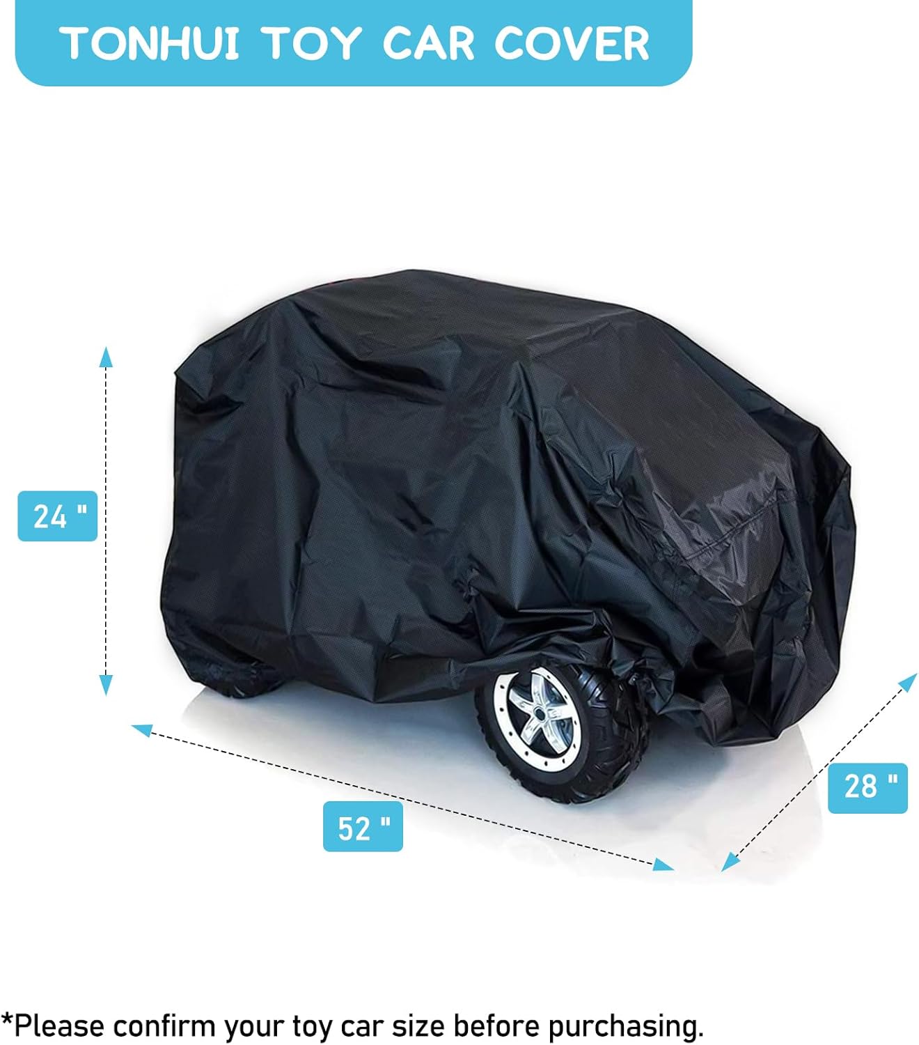 tonhui Kids Ride-On Toy Car Cover, Outdoor Wrapper Resistant Protection for Electric Battery Powered Children Wheels Toy Vehicles - Universal Fit, Water Resistant