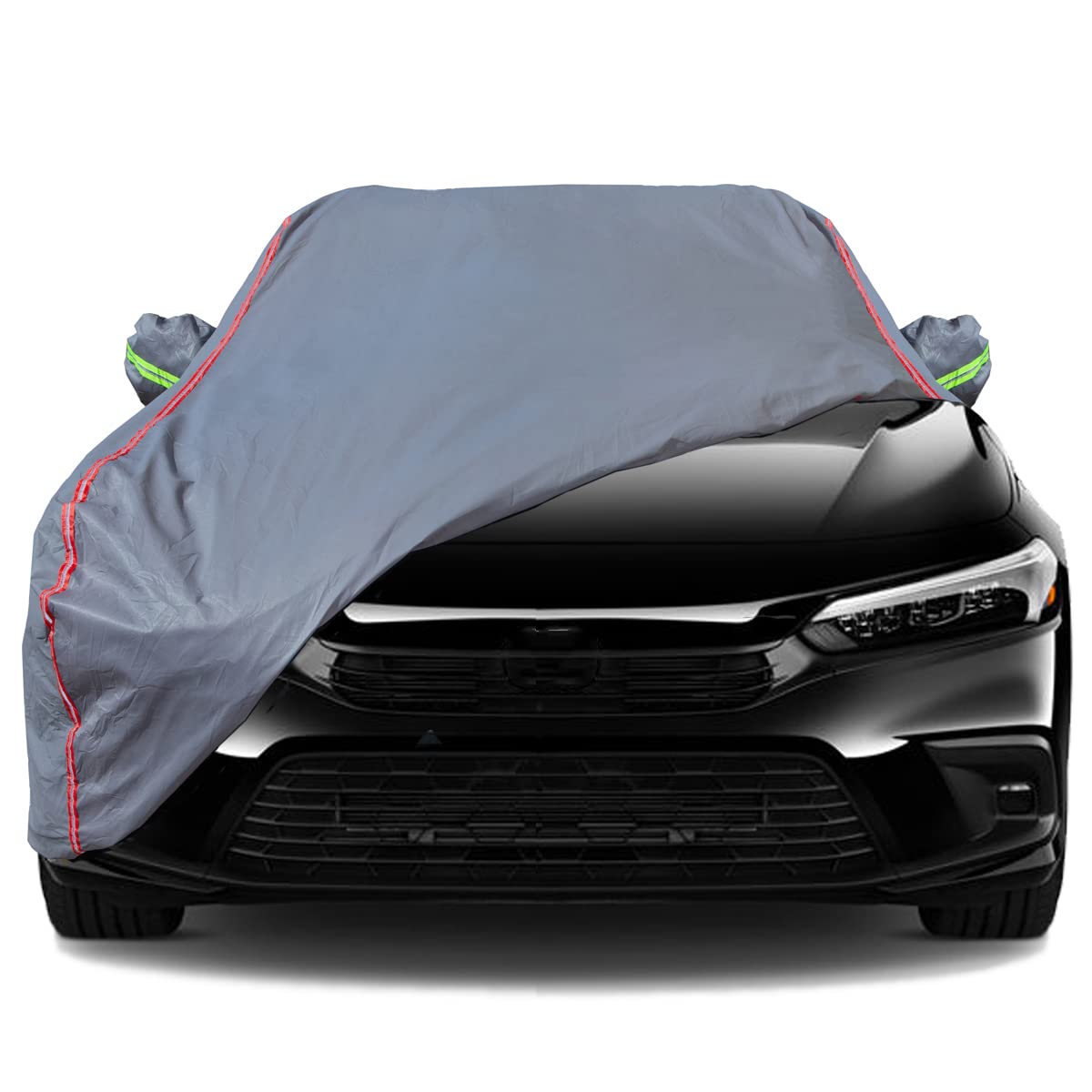 6-Layers Premium MPV Car Cover Waterproof All Weather Weatherproof UV Sun Protection Snow Dust Storm Resistant Outdoor Exterior Custom Form-Fit Full Padded Car Cover with Straps 199"-210" K17